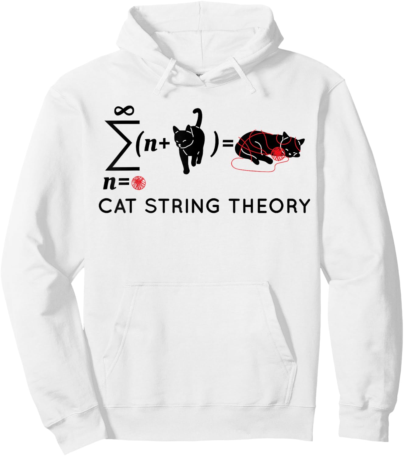 Cat String Theory Sarcastic Science Humor Funny Hoodie - Hoodie | White