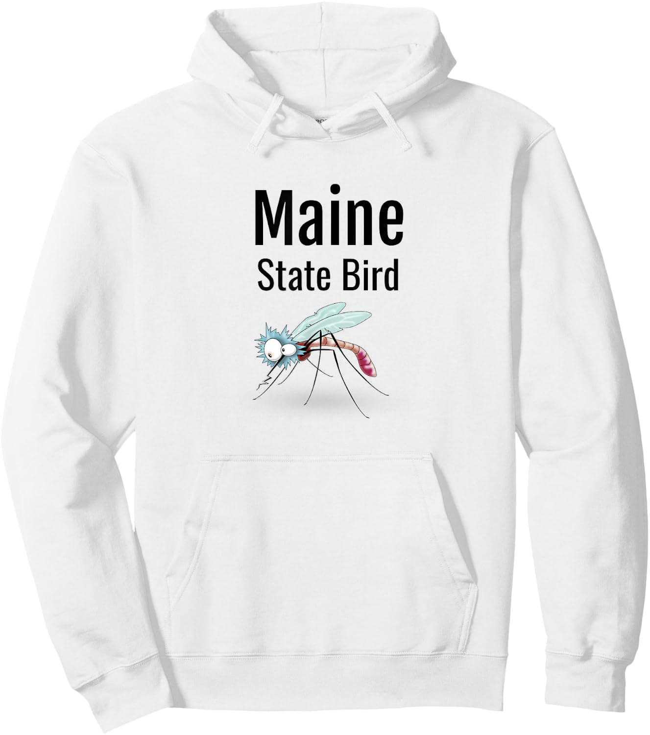 Maine State Bird Funny Mosquito Hoodie - Hoodie | White