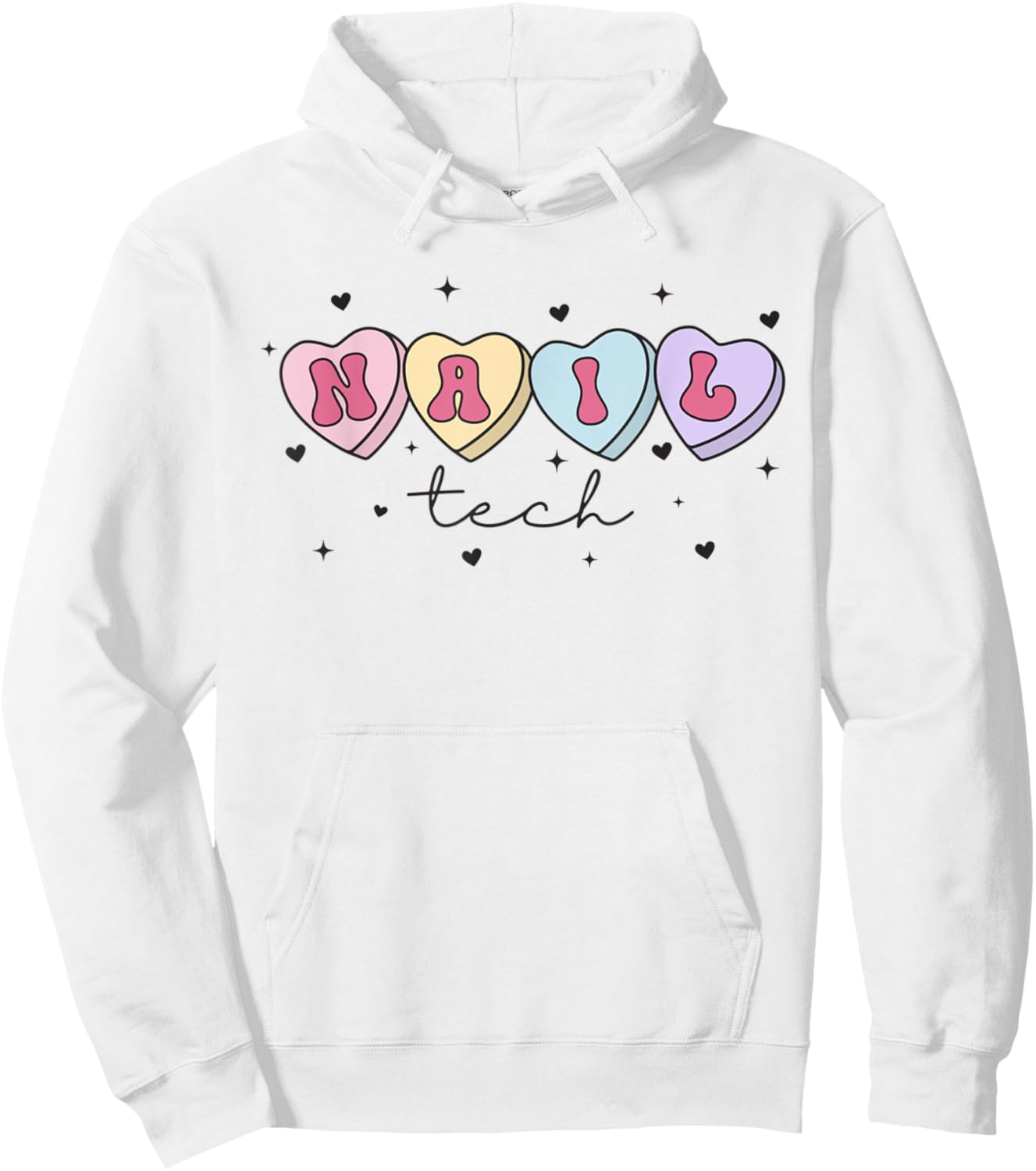 Nail Tech Valentine's Day Heart Manicurist Cosmetology Hoodie - Hoodie | White