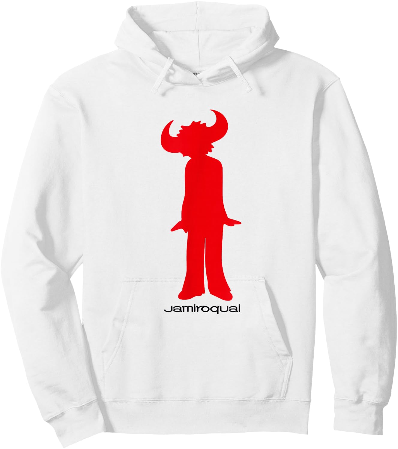 Jamiroquai Official Buffalo Red Logo Hoodie - Hoodie | White