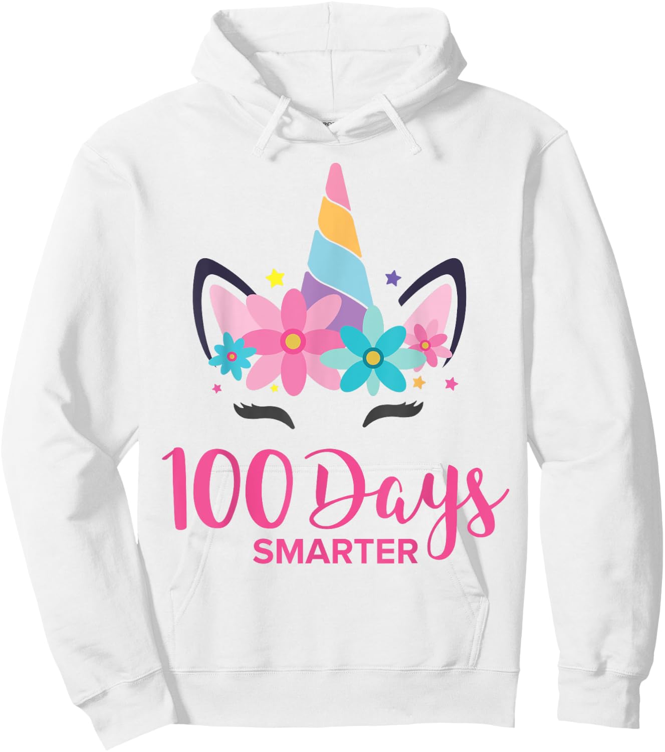 100 Days of School Unicorn Girls Costume Hoodie - Hoodie | White