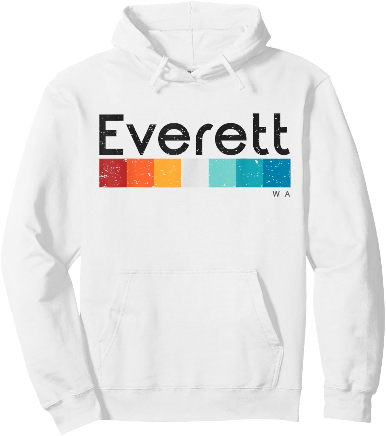 Vintage Everett WA 1980s Retro Design Hoodie - Hoodie | White