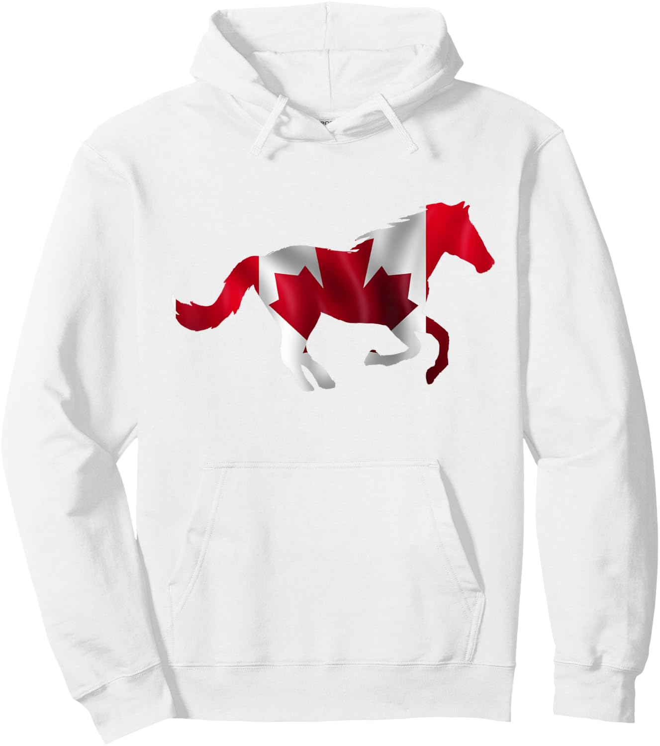 Horse Shirt Canadian Flag Equestrian Horseback Rider Canada Hoodie - Hoodie | White