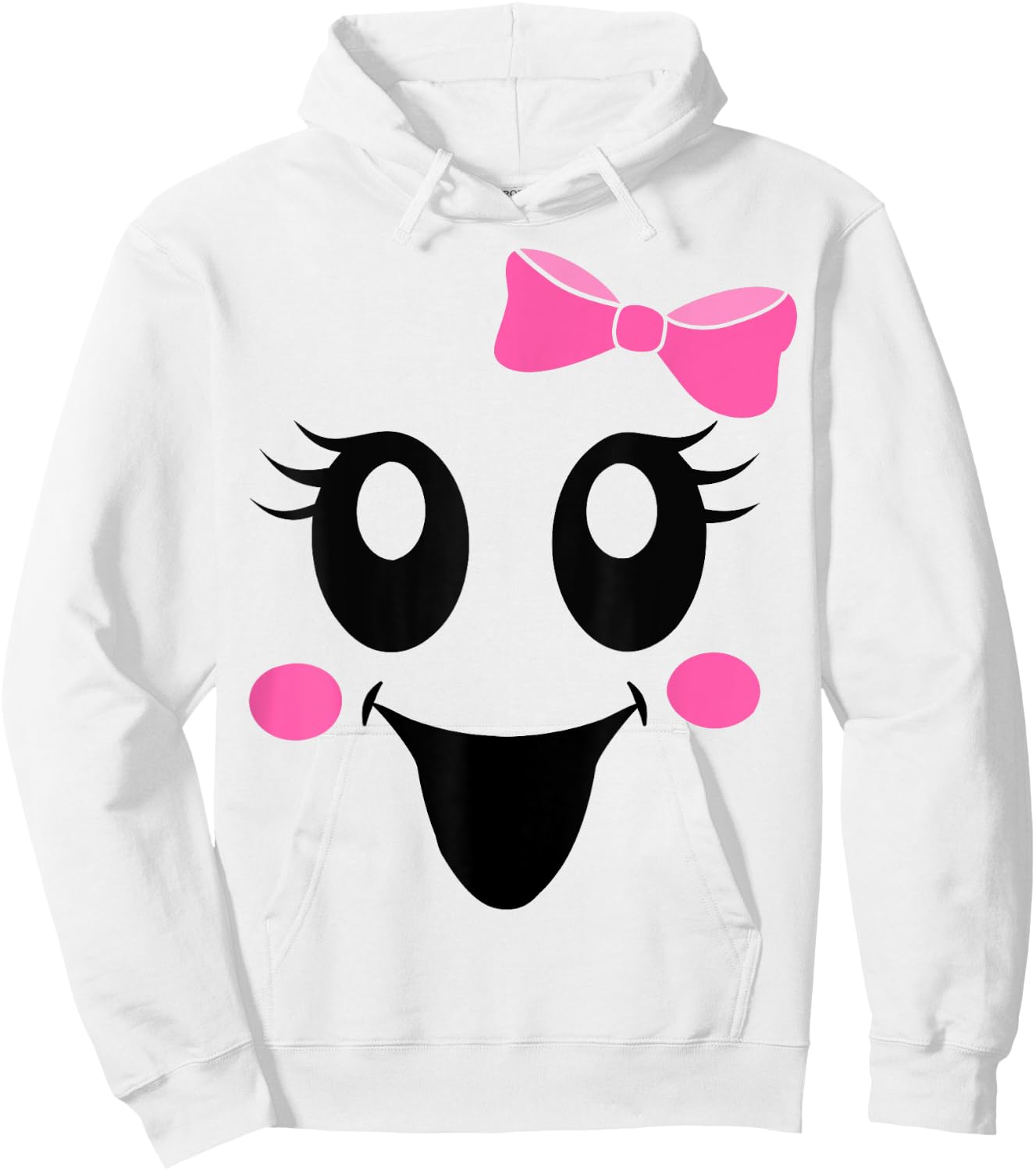 Cute female ghost with girls face and bow halloween party Hoodie - Hoodie | White