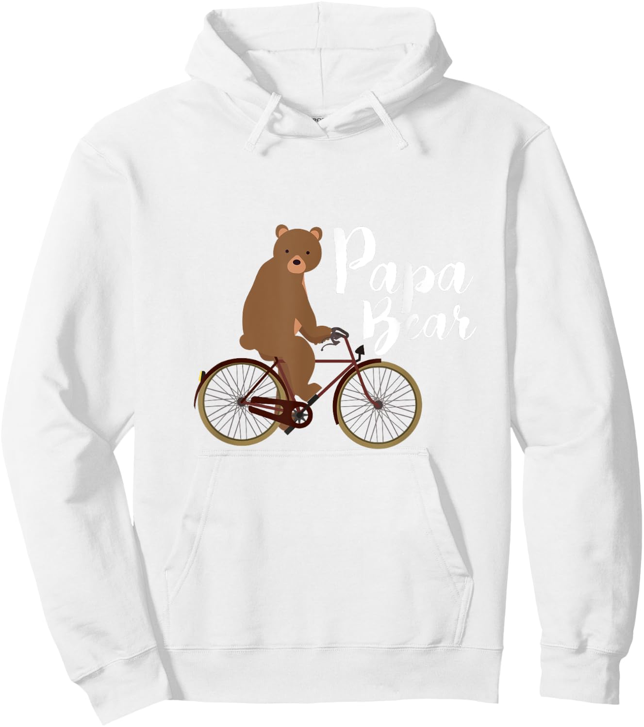 Papa Bear on a Bicycle Hoodie - Hoodie | White