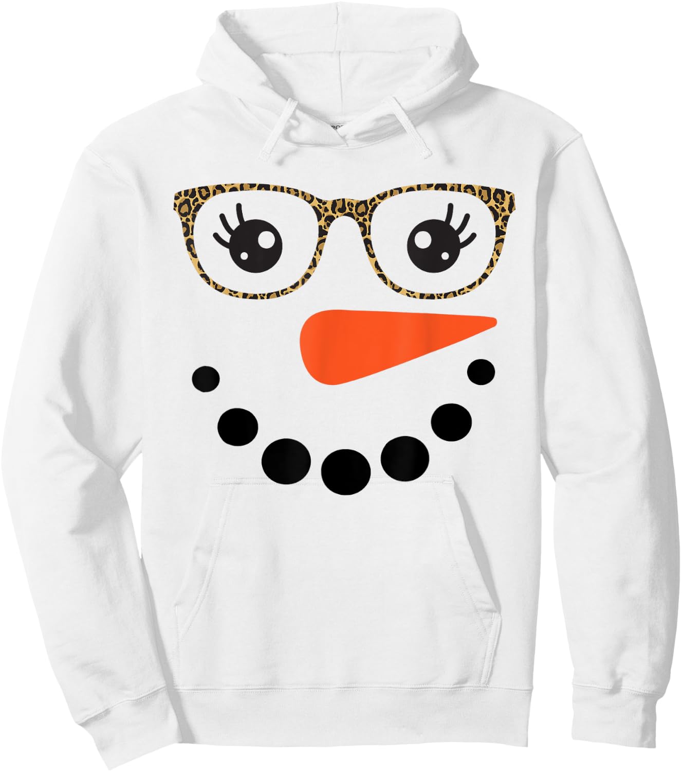 Girl Snowman Face Eyelashes Christmas Snowman Costume Women Hoodie - Hoodie | White