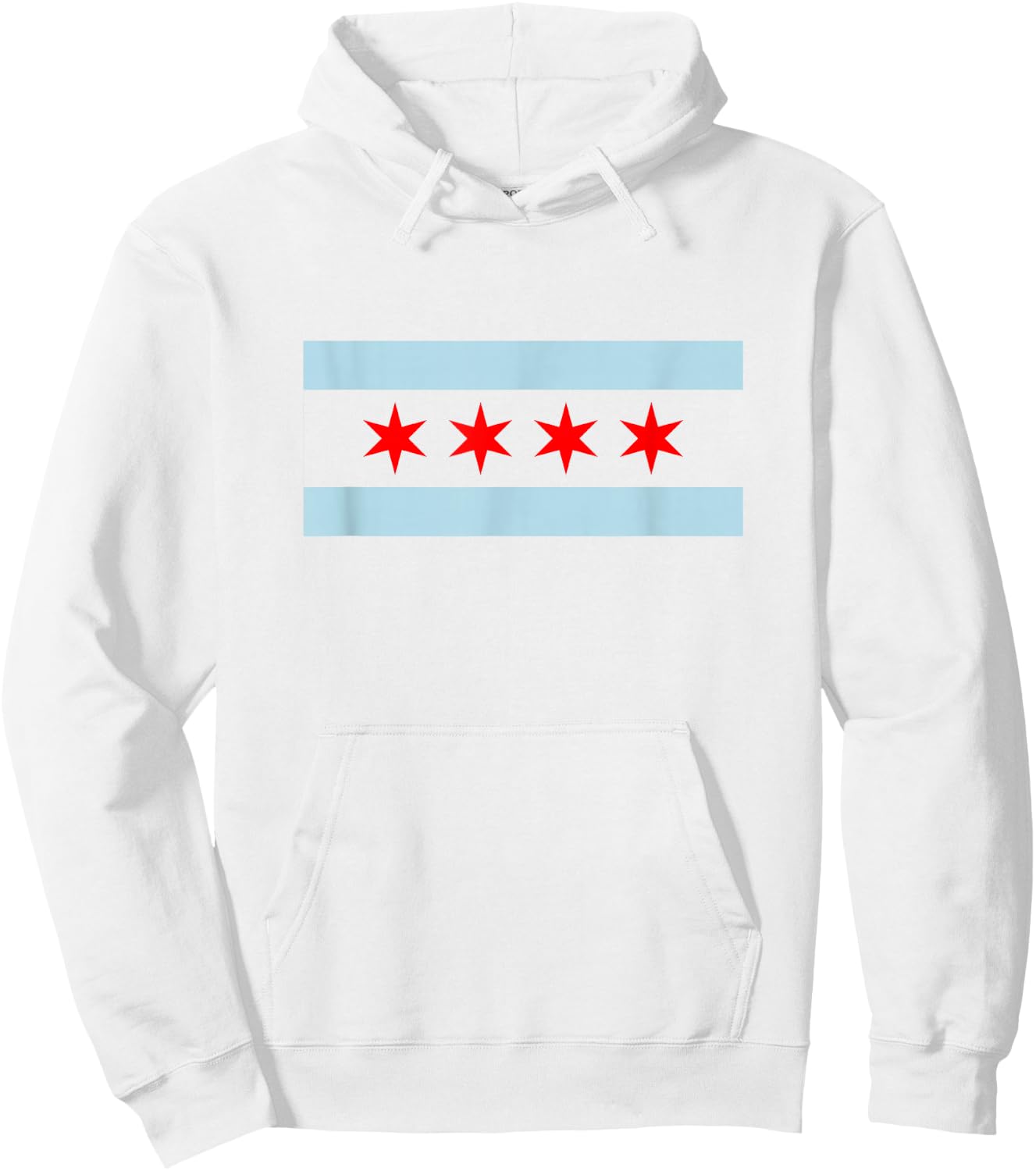Sweet Chicago Flag Red Six Pointed Stars Hoodie - Hoodie | White