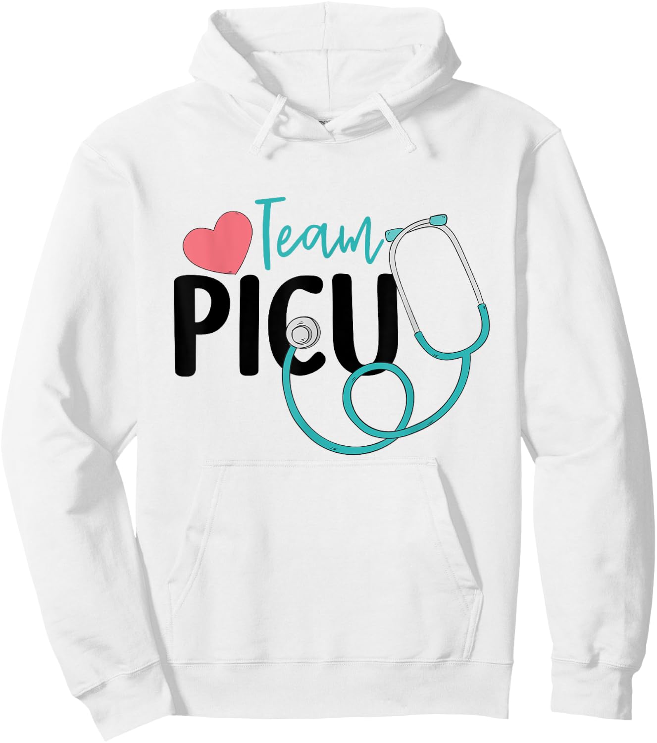 Team PICU - PICU Nurse Gifts Pediatric Nurse PICU RN Gifts Hoodie - Hoodie | White