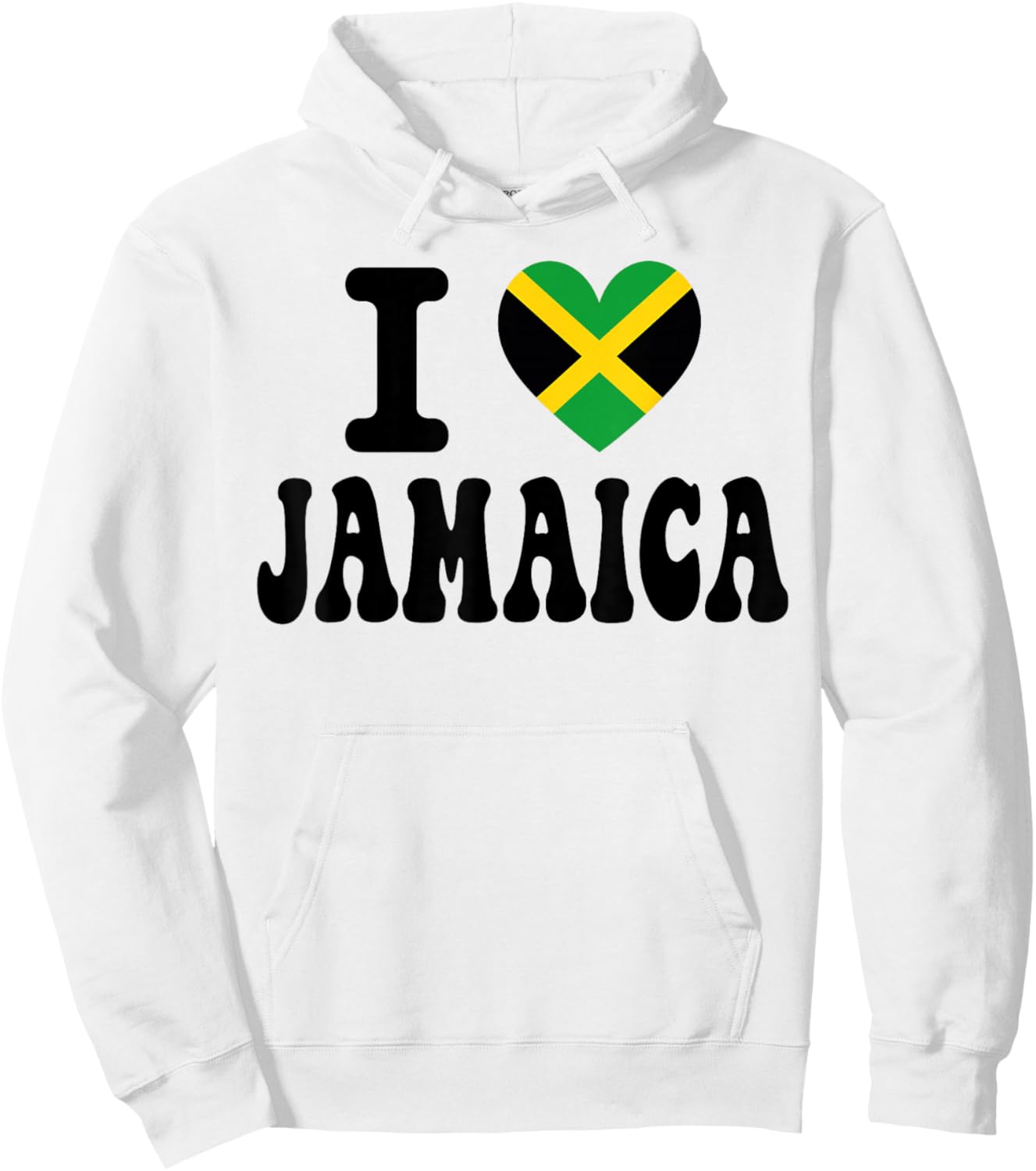 I Love Jamaica Heart Flag Retro Travel Souvenir Hoodie - Hoodie | White