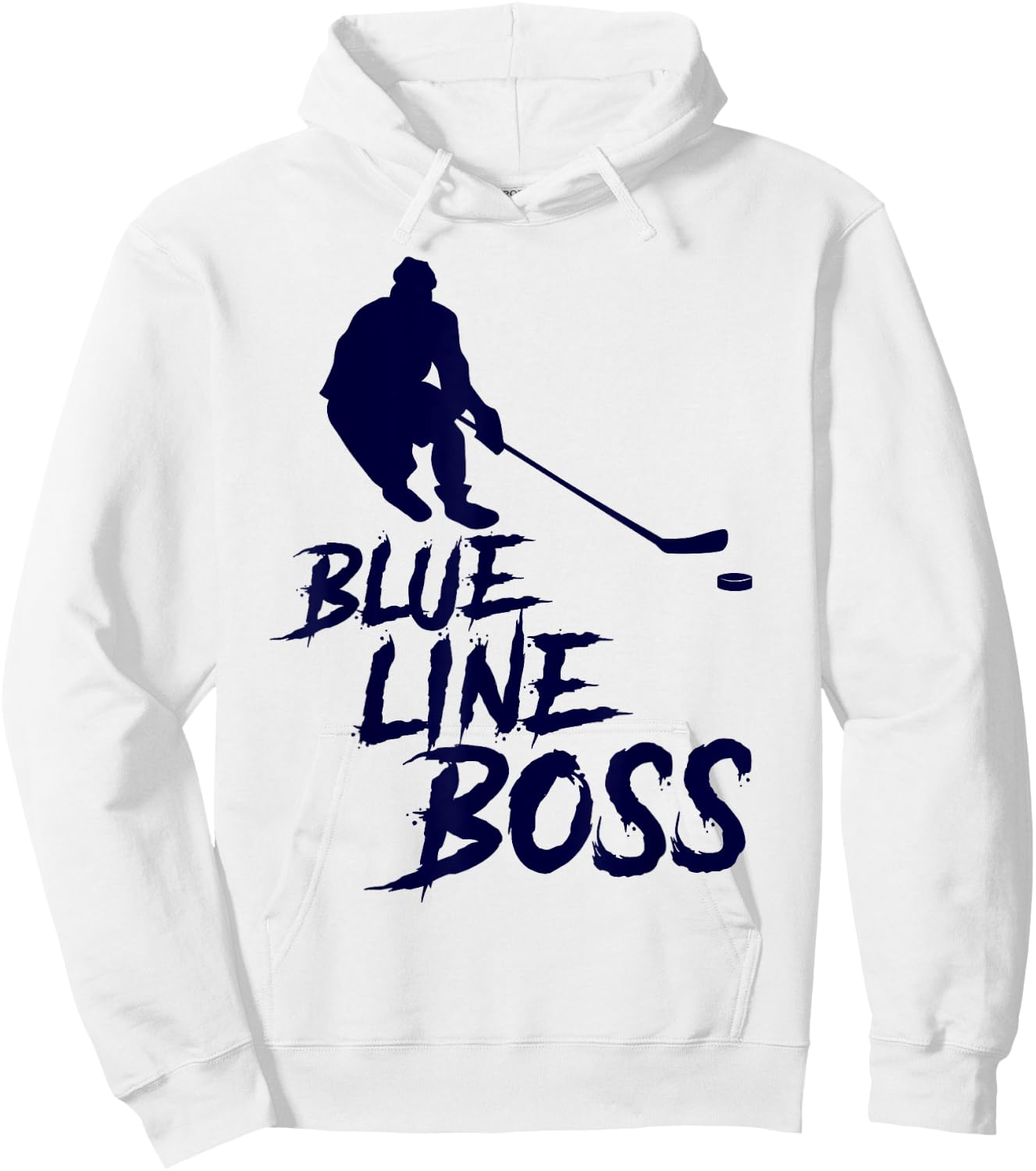 Ice Hockey Player Defensemen Youth - Blue Line Boss Hoodie - Hoodie | White