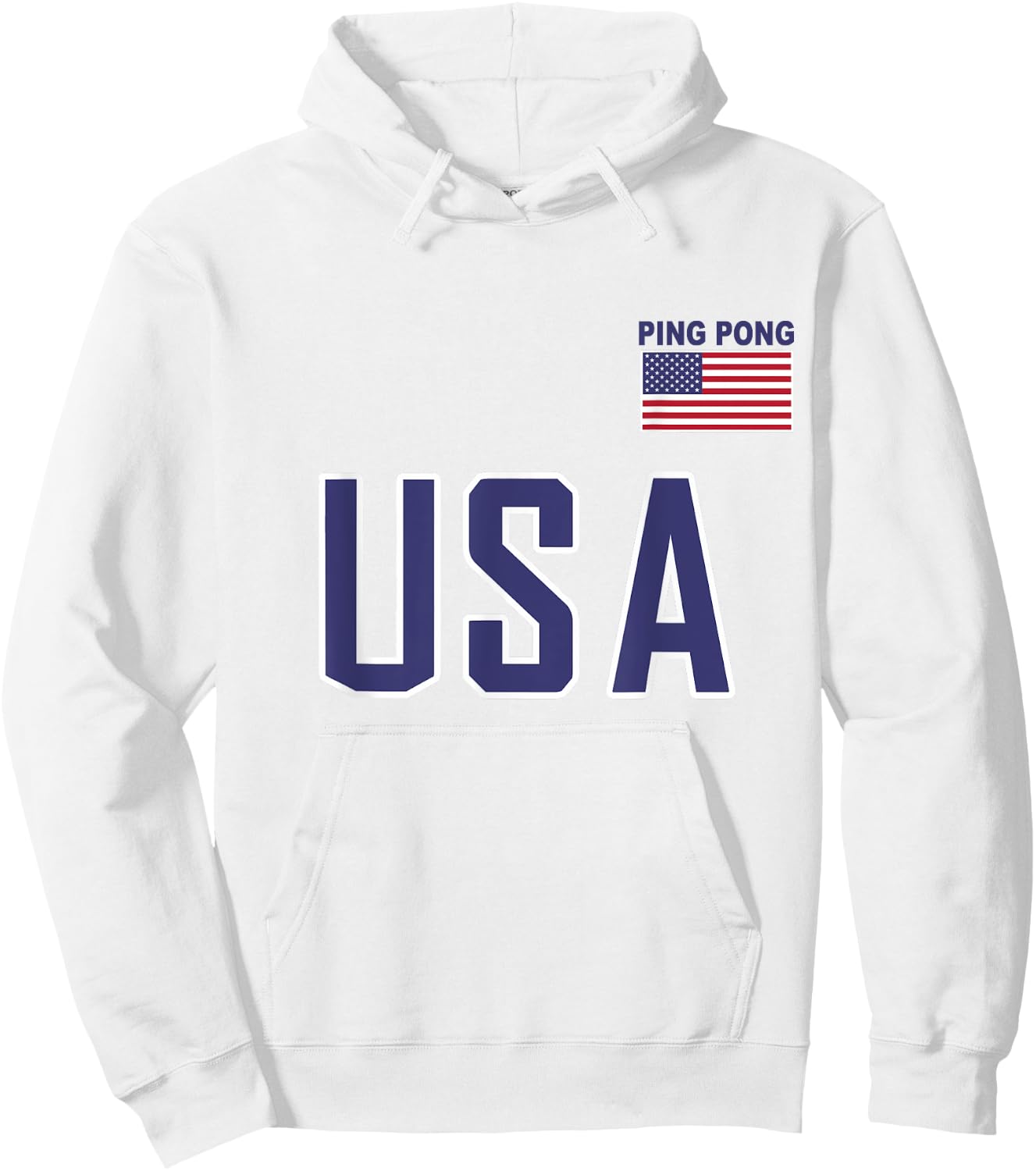 USA Flag Ping Pong Table Tennis Player Equipment Men Women Hoodie - Hoodie | White
