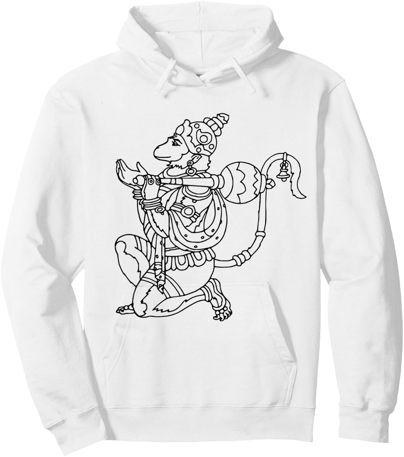 Be Good Boutique Hanuman Hindu God Hinduism Monkey Ramayana Hoodie - Hoodie | White