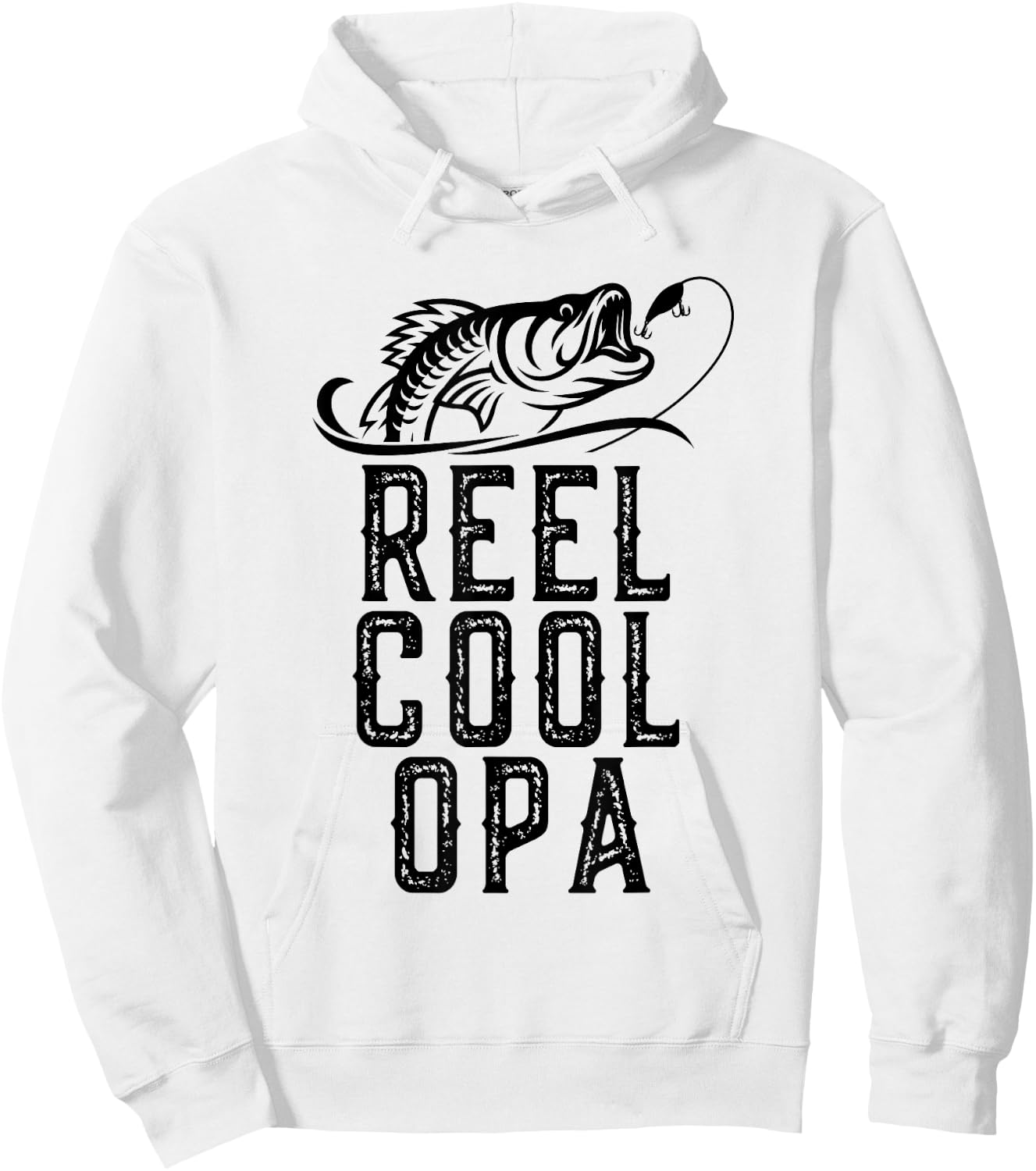 Reel Cool Opa Fishing Fisherman Funny Grandpa Retro Hoodie - Hoodie | White