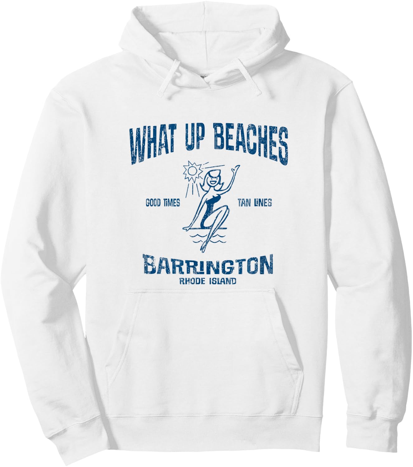 Barrington Rhode Island RI Funny Vintage Beaches Men Women Kids Hoodie - Hoodie | White