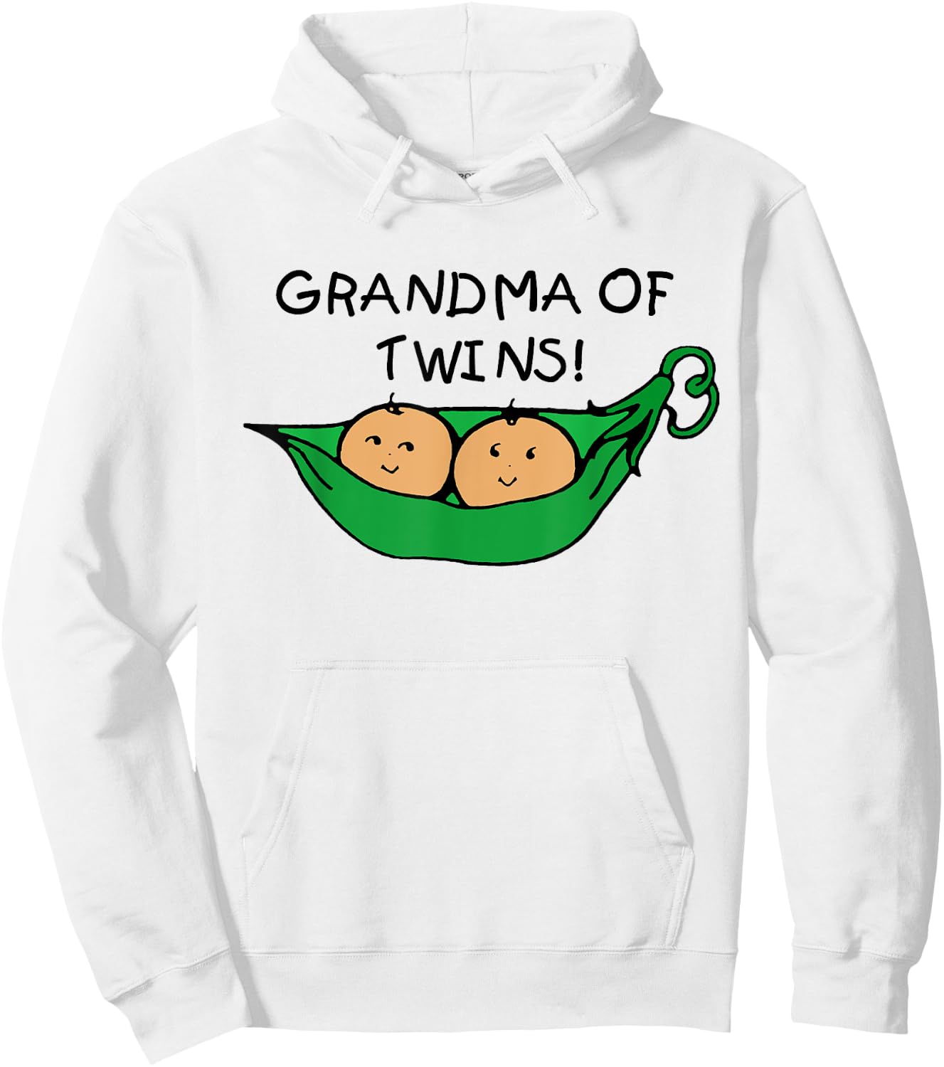 Two Peas in a Pod Grandma of Twins Hoodie - Hoodie | White