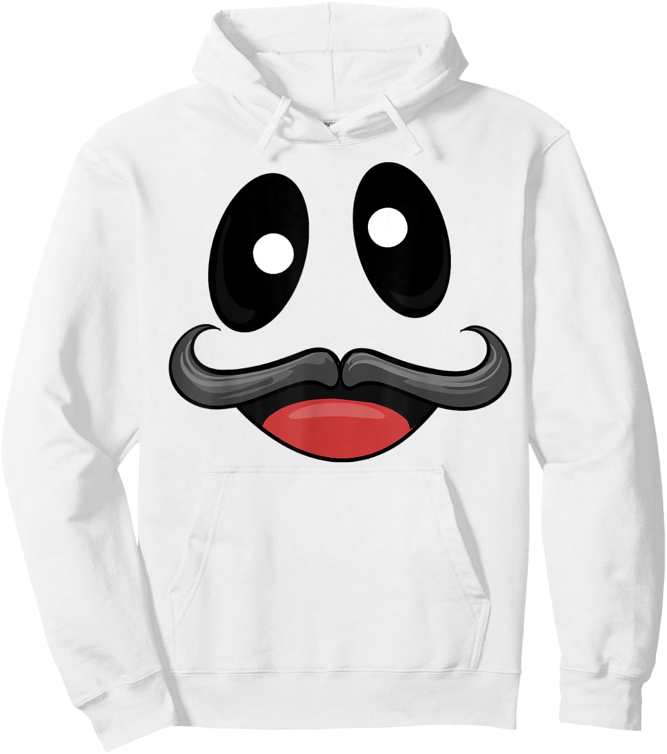 Ghost Face Costume with Funny Mustache Hoodie - Hoodie | White