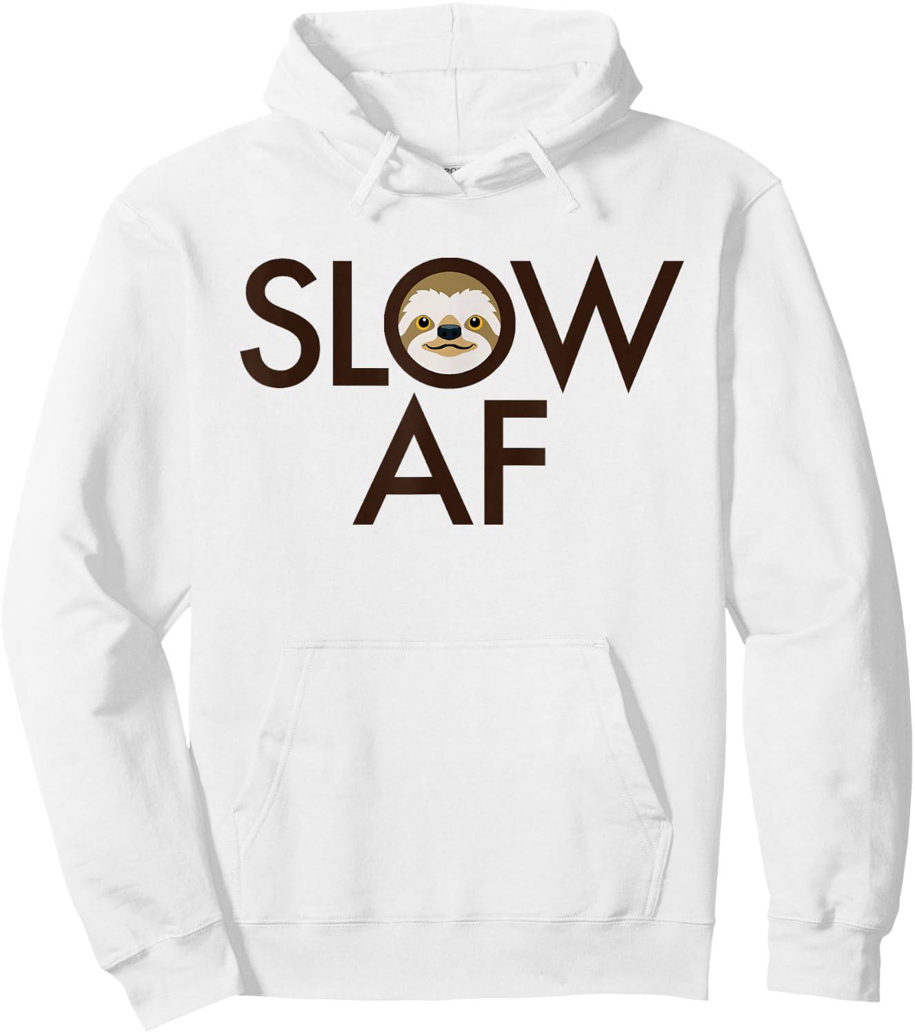 Slow AF - Sloth Humorous Track Running Runner Hoodie - Hoodie | White