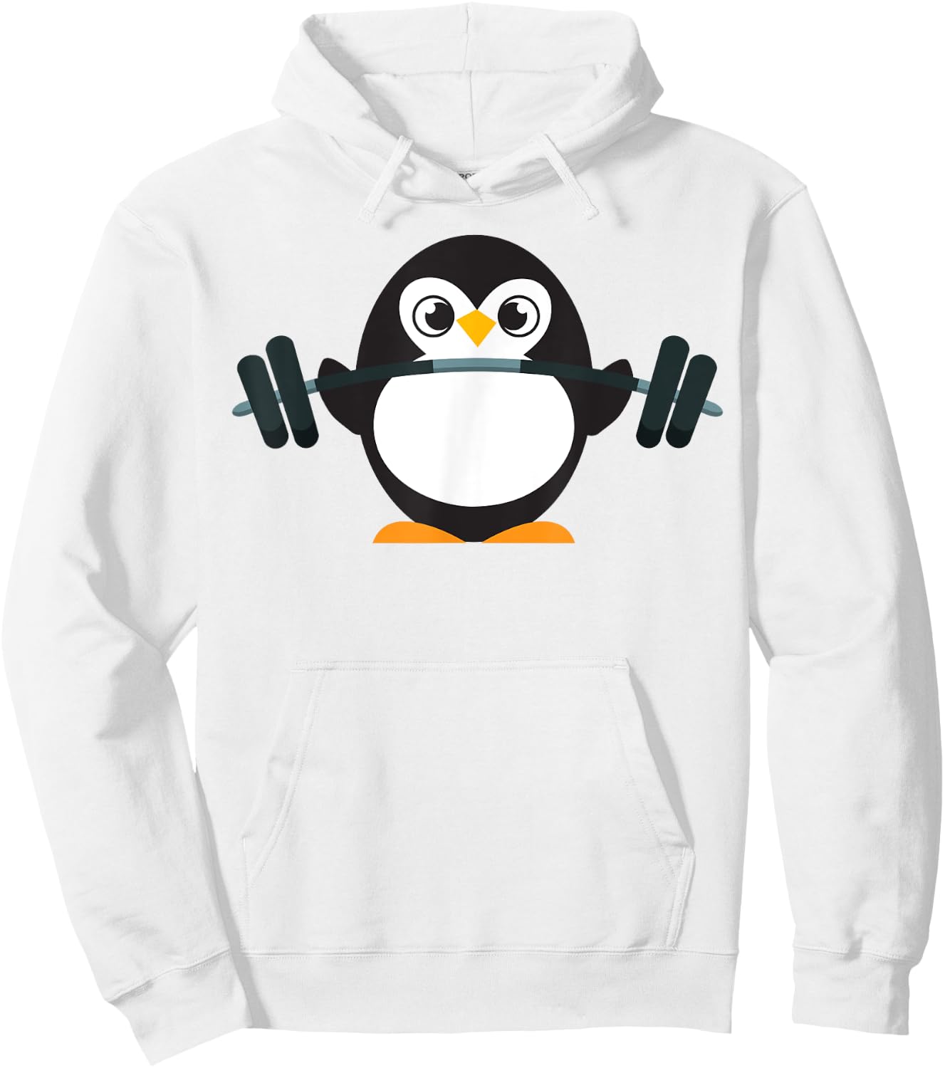 Cute Penguin Weightlifting Shirt - A Perfect Fitness Present Hoodie - Hoodie | White