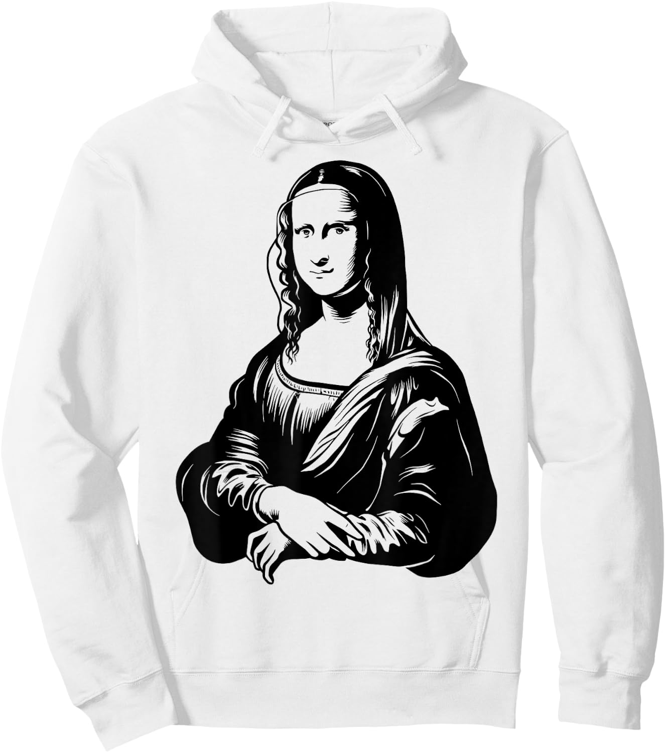Leonardo Da Vinci, Mona Lisa T Shirt, Reproduction Sketch Hoodie - Hoodie | White