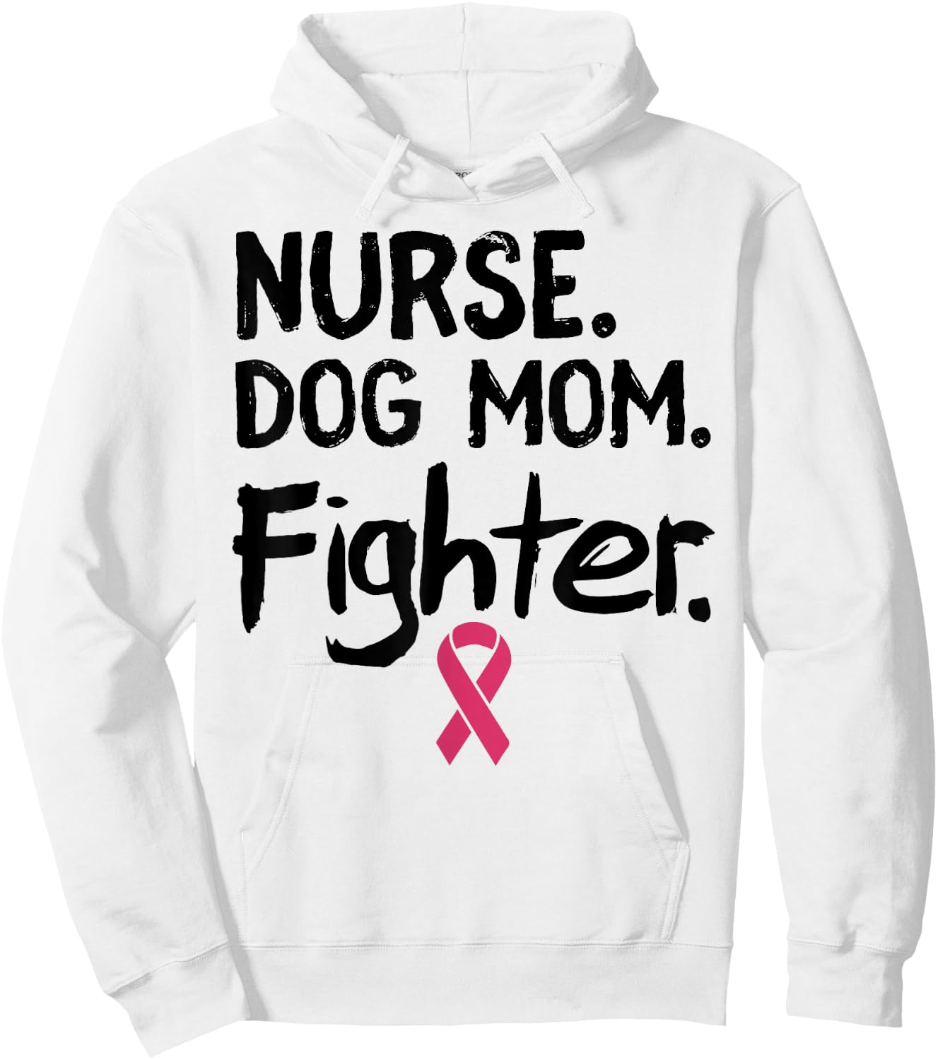 Nurse Dog Mom Fighter Shirt Breast Cancer Support Gift Men Women Hoodie - Hoodie | White