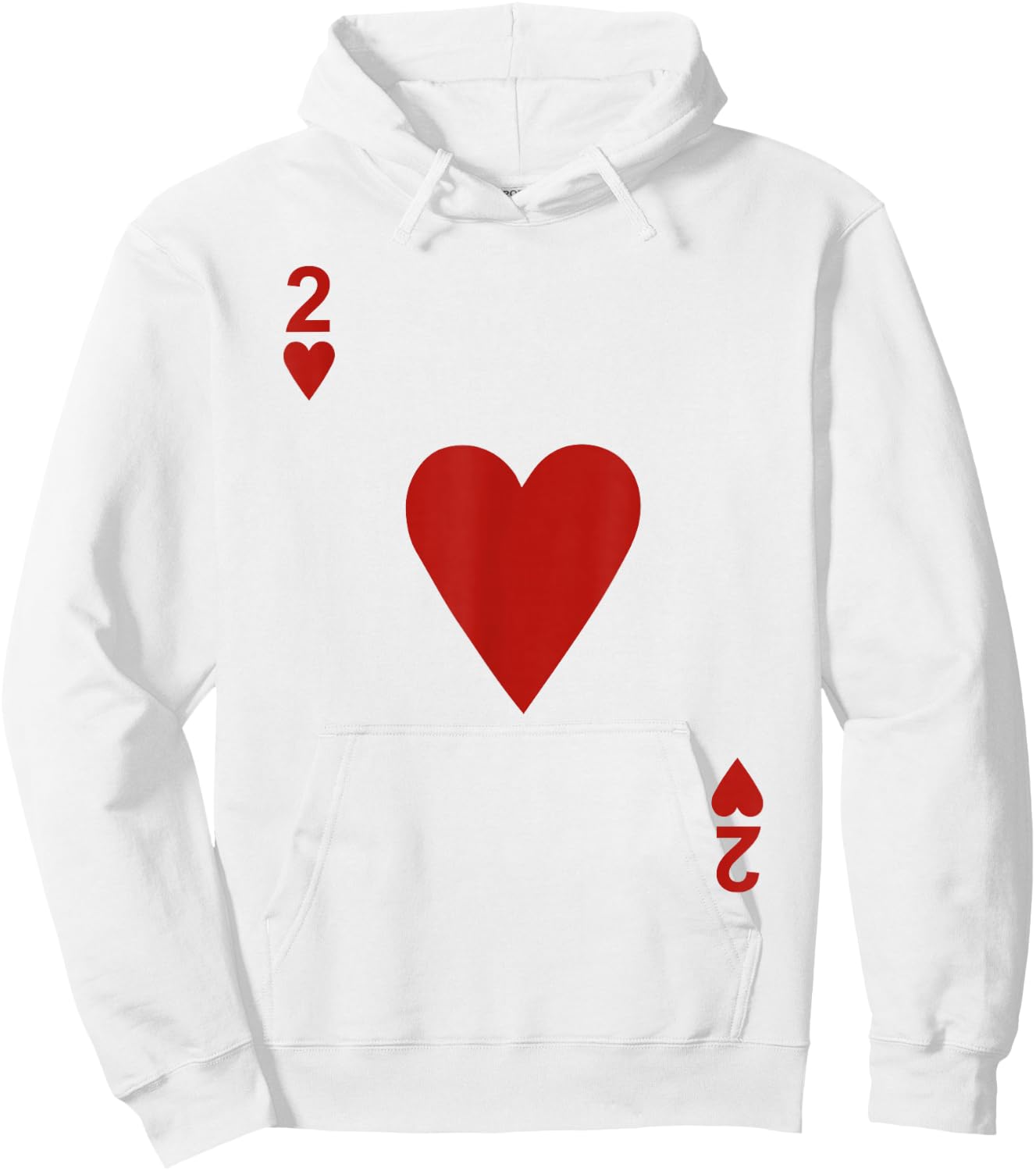 Two of hearts Blackjack Cards Poker 21 2 shirt Hoodie - Hoodie | White