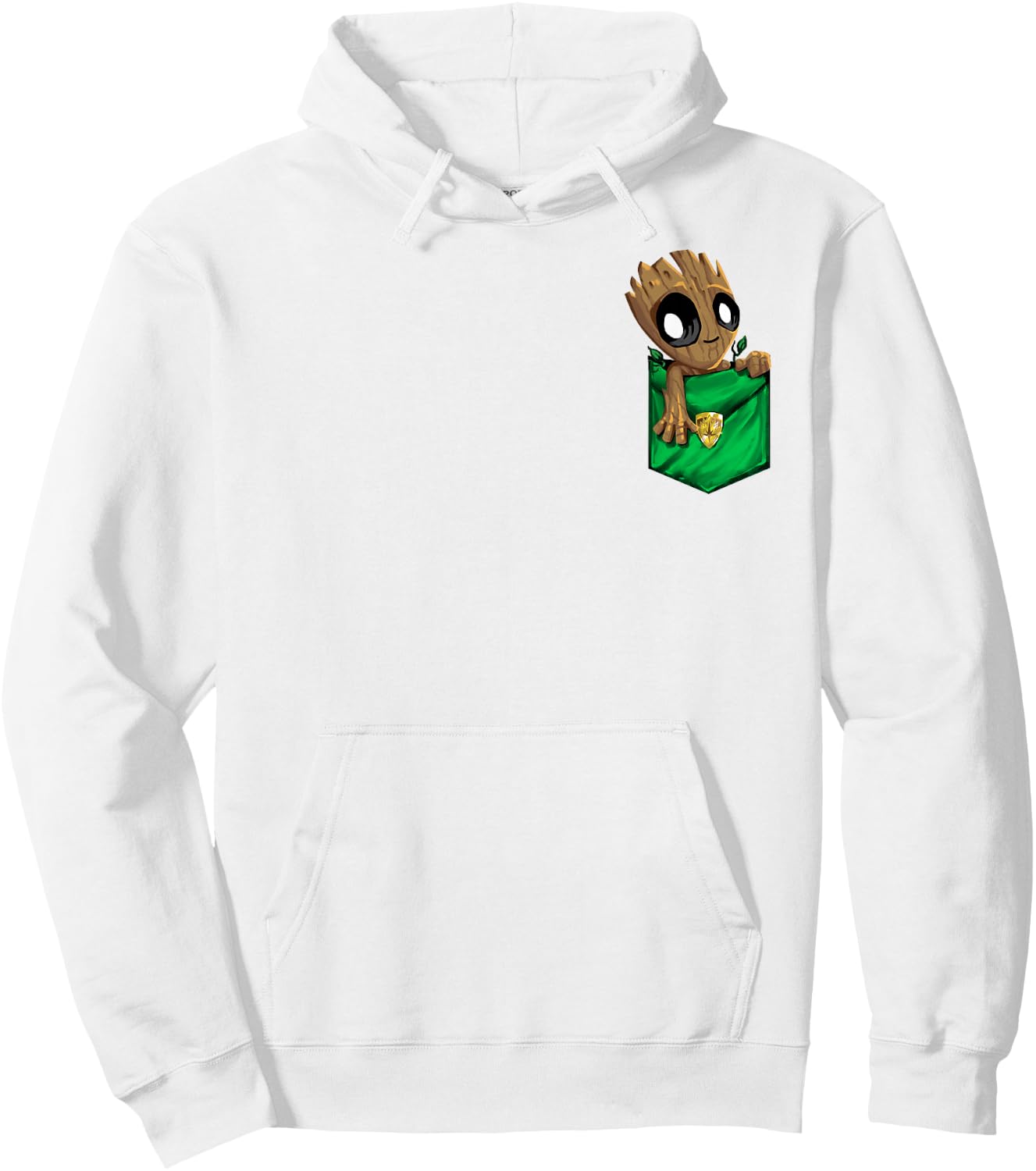 Marvel Groot Left Chest Pocket Graphic Small Hoodie - Hoodie | White