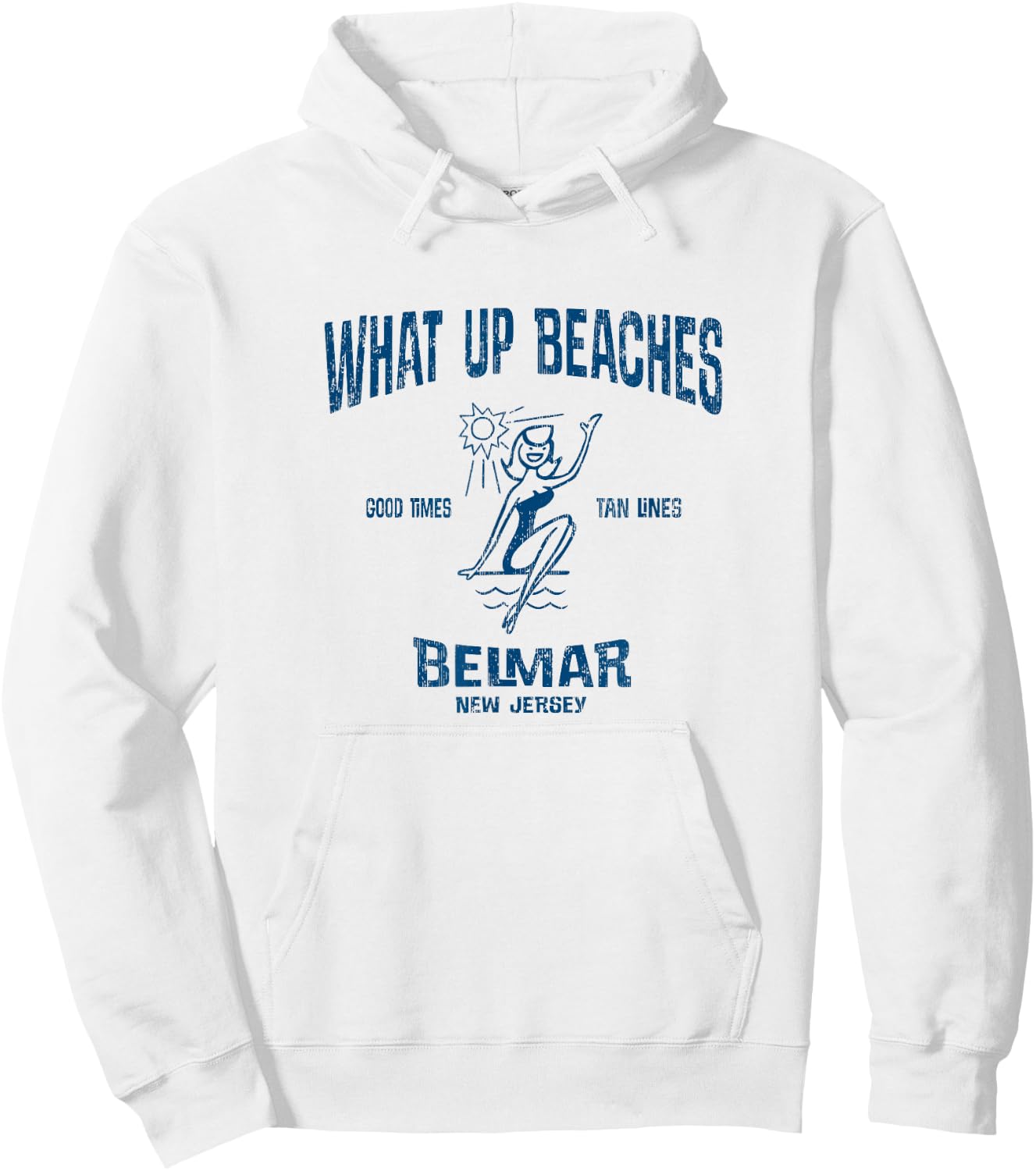 Belmar New Jersey NJ Funny Vintage Beaches Hoodie - Hoodie | White