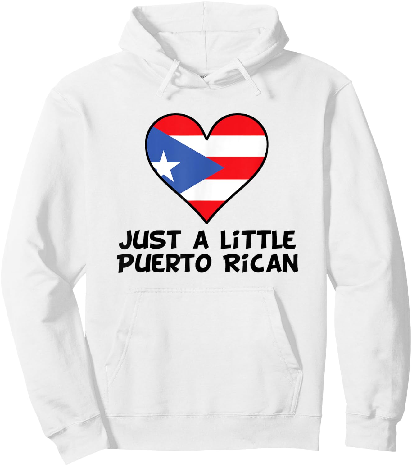Just A Little Puerto Rican Flag Heart Funny Puerto Rico Hoodie - Hoodie | White