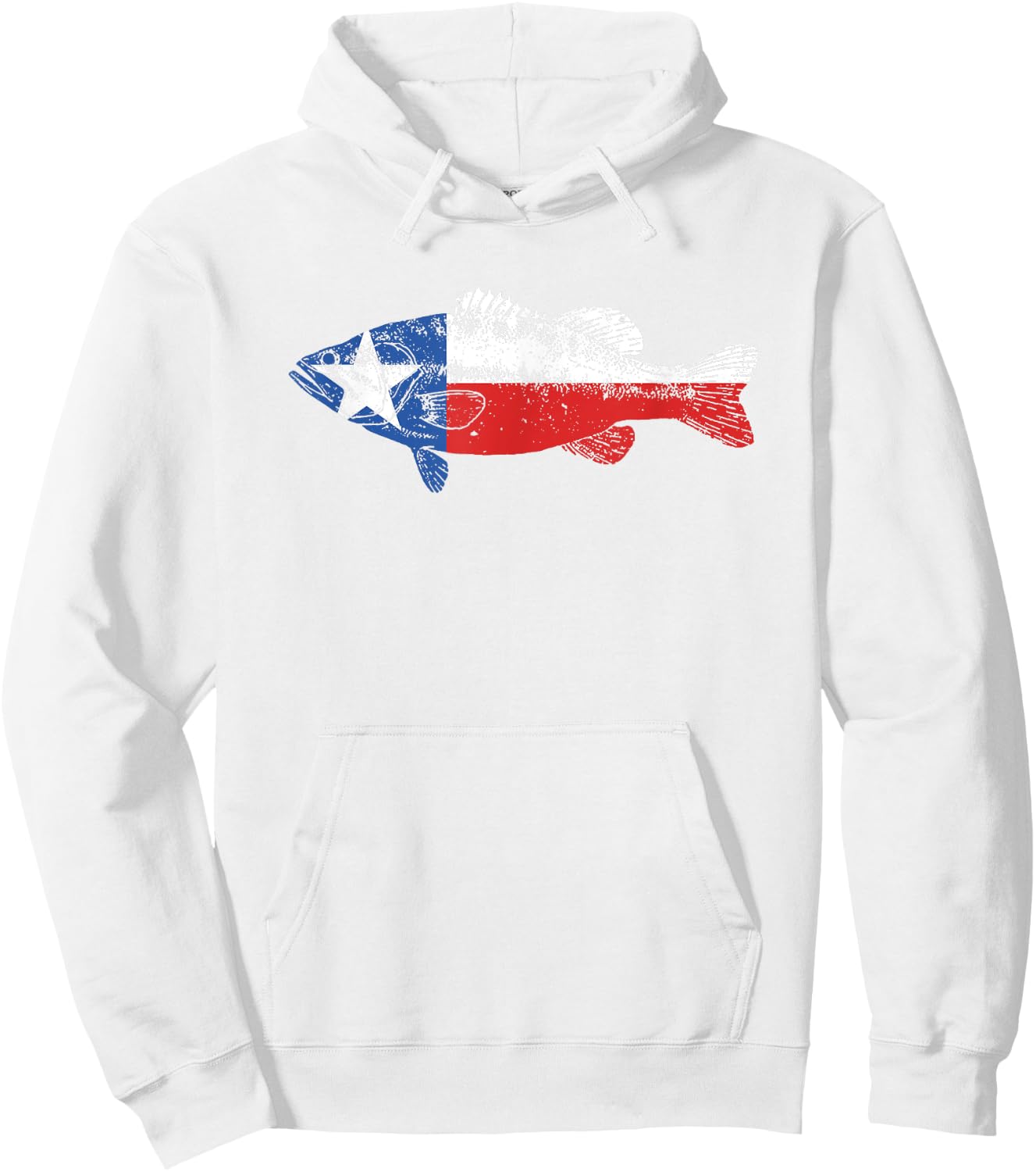 State of Texas Fishing Flag - Vintage Bass Retro Shirt - TX Hoodie - Hoodie | White