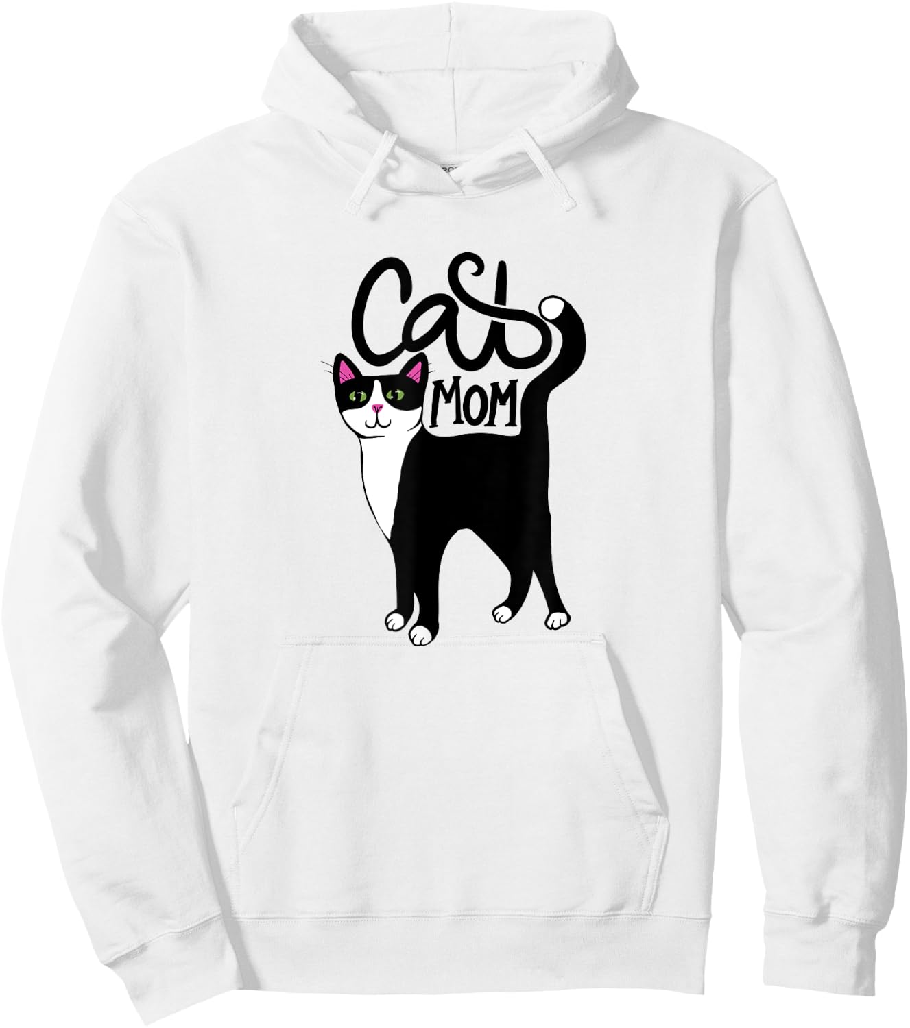 Tuxedo Cat Mom Cute Hoodie - Hoodie | White