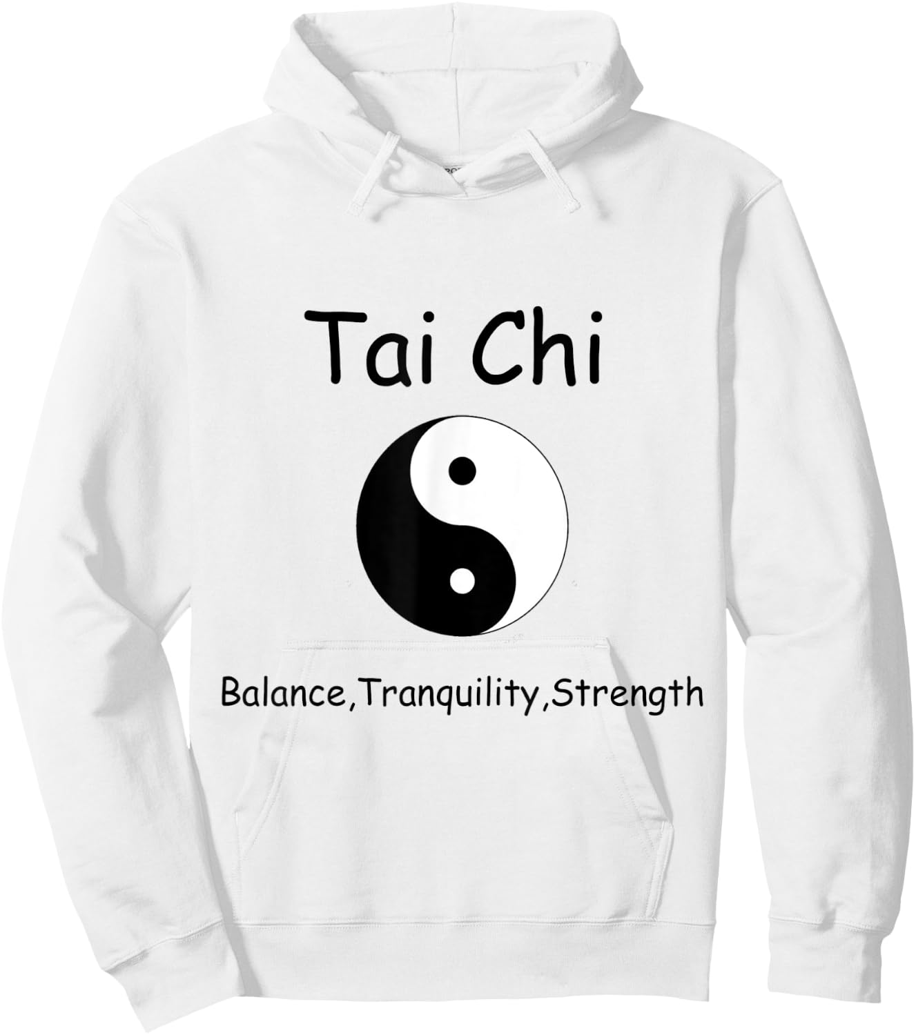 Tai Chi , Balance Tranquility Strength Yin Yang Shirt Hoodie - Hoodie | White