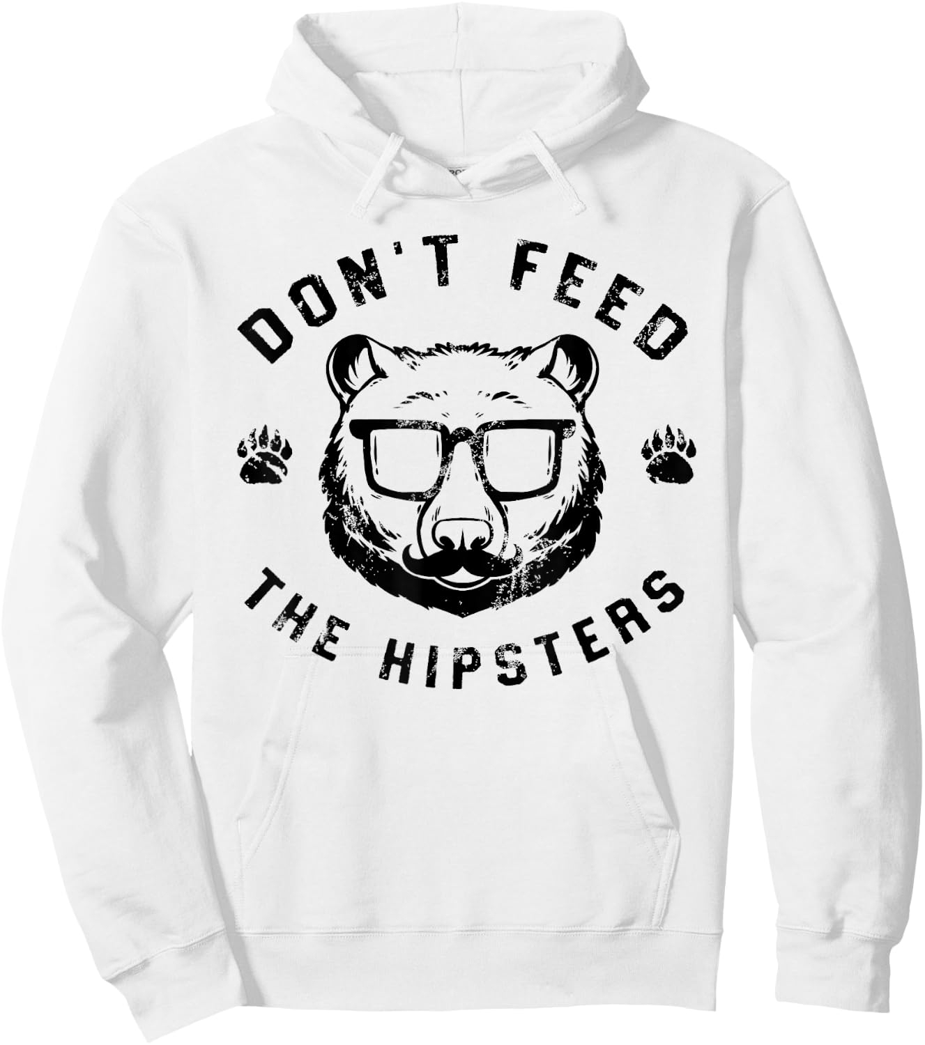 Don't Feed The Hipsters - Hipster Bear Hoodie - Hoodie | White