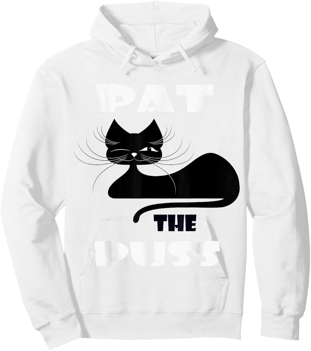 Pat the Puss Black Cat Winking Kitty Pet Cat T Shirt Men Women Hoodie - Hoodie | White