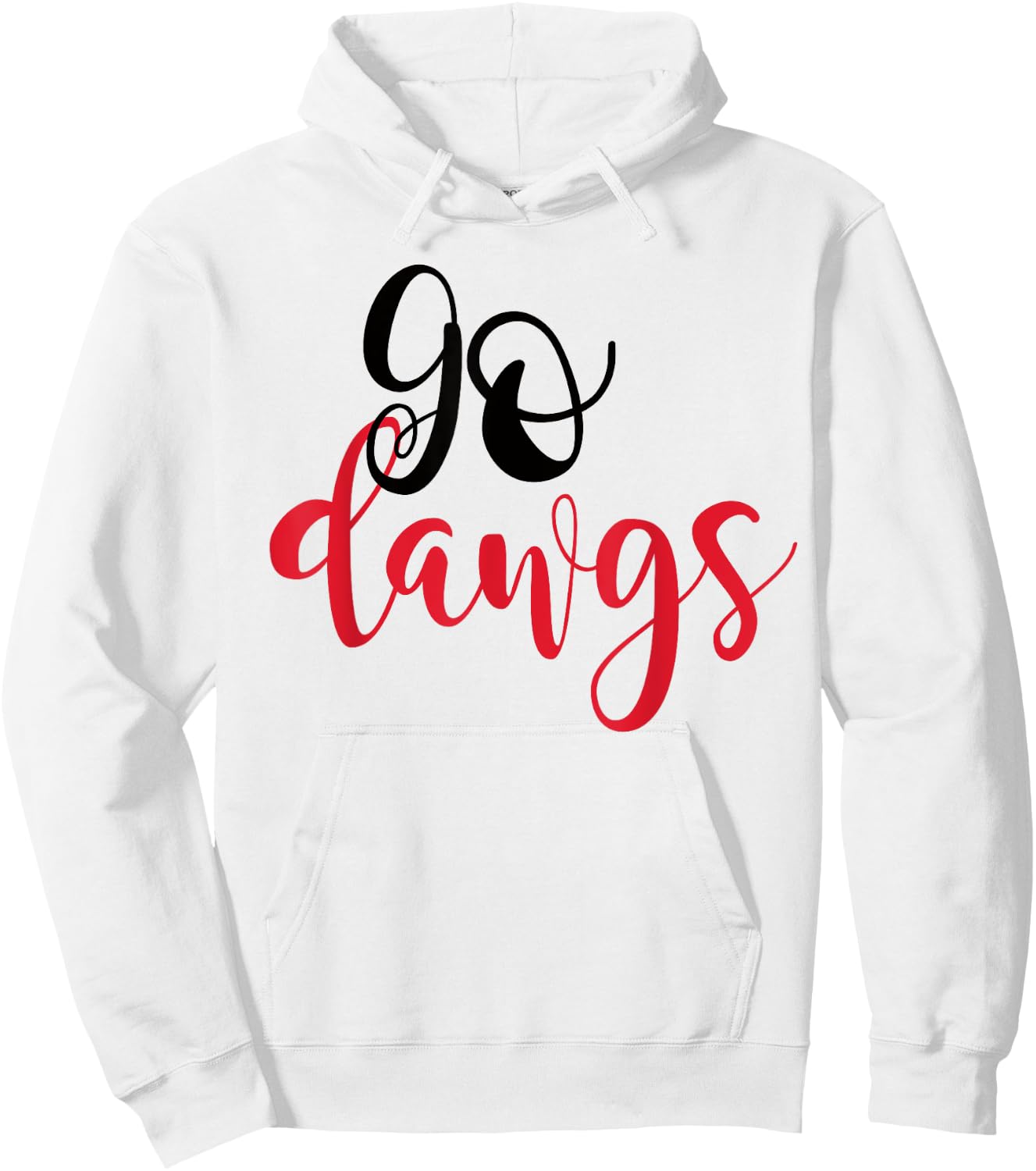 Black and Red Go Dawgs Highschool Football Spirit Shirt Hoodie - Hoodie | White
