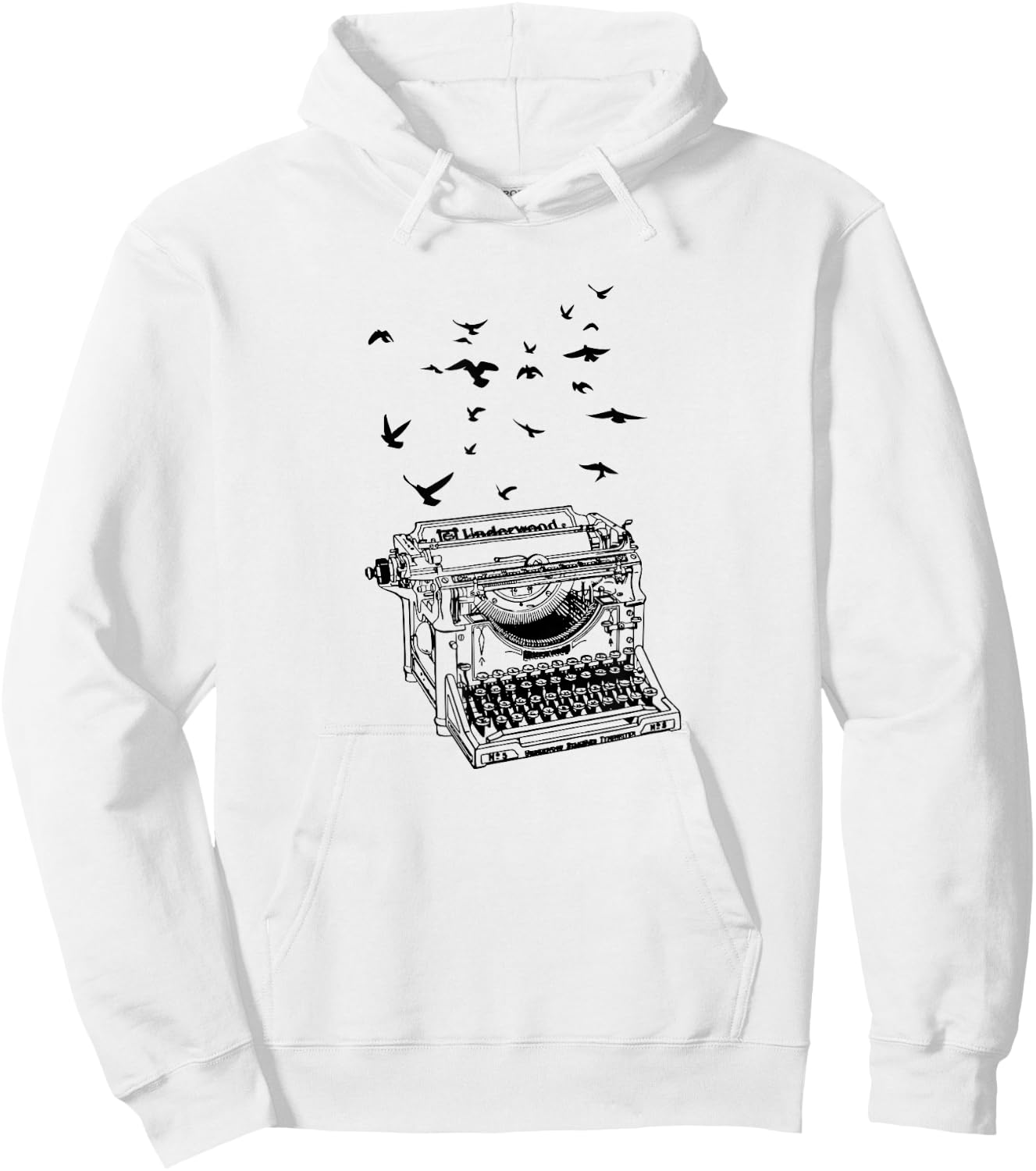 Typewriter Flock Of Birds Freedom Of Speech Humor Novelty Hoodie - Hoodie | White