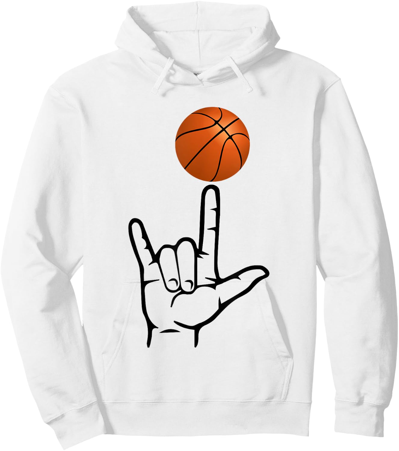 ASL Sign Language Shirt for Basketball Player Deaf Gifts Hoodie - Hoodie | White
