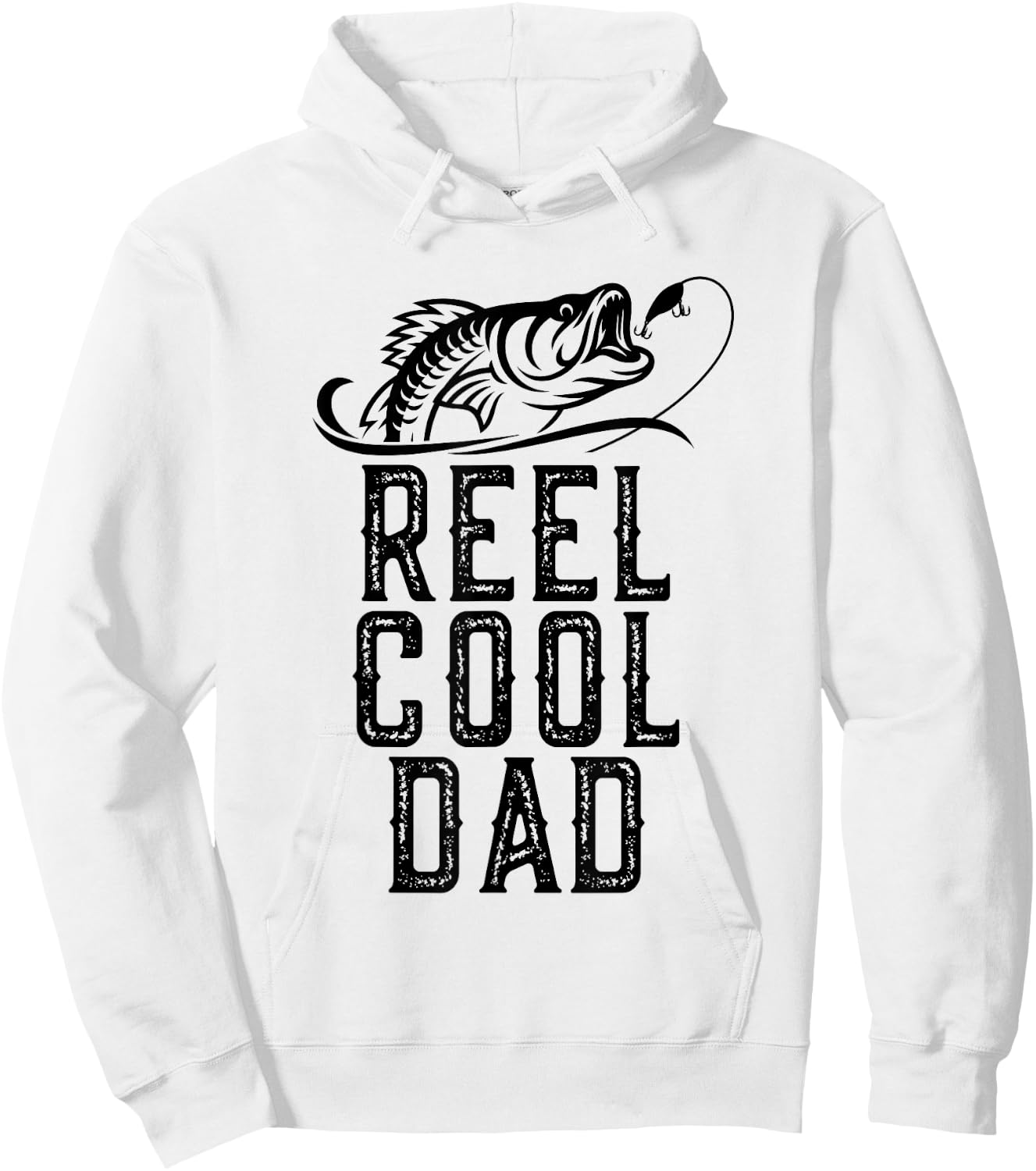 Reel Cool Dad Fishing Fisherman Funny Retro Hoodie - Hoodie | White
