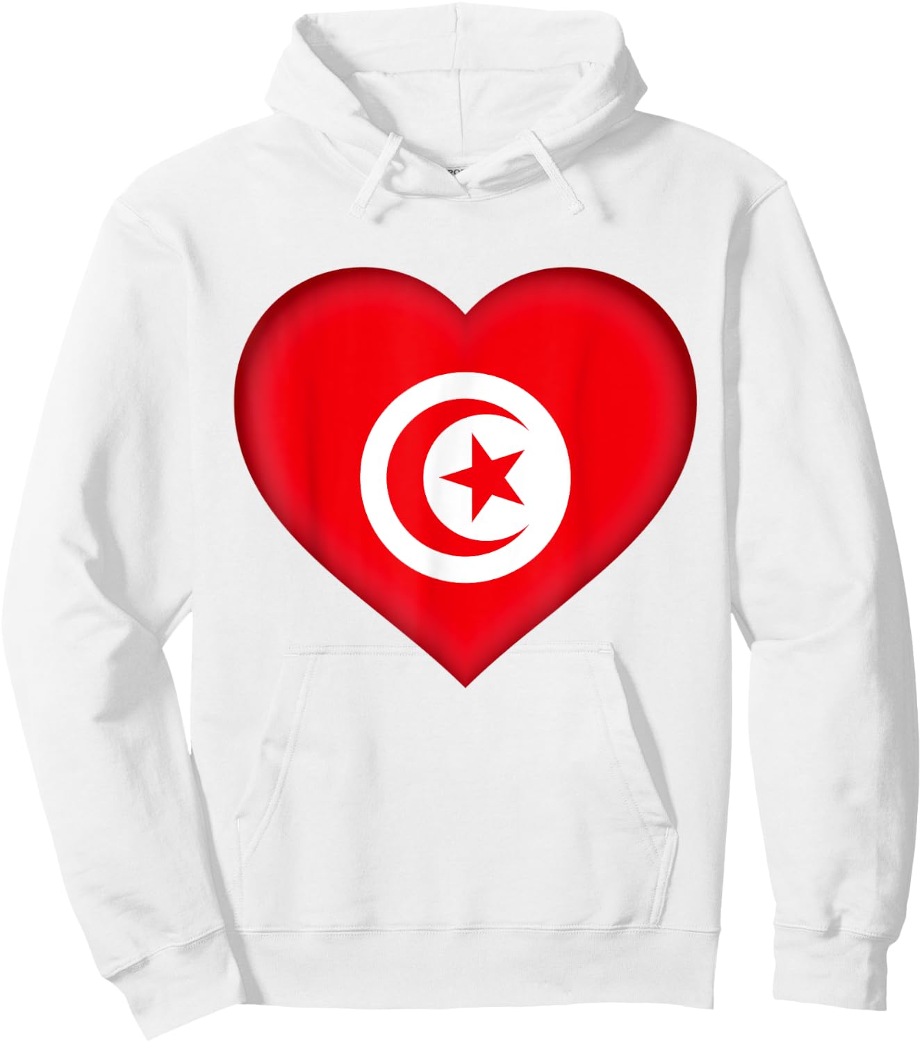 I Love Tunisia | Tunisian Flag Heart Outfit Hoodie - Hoodie | White