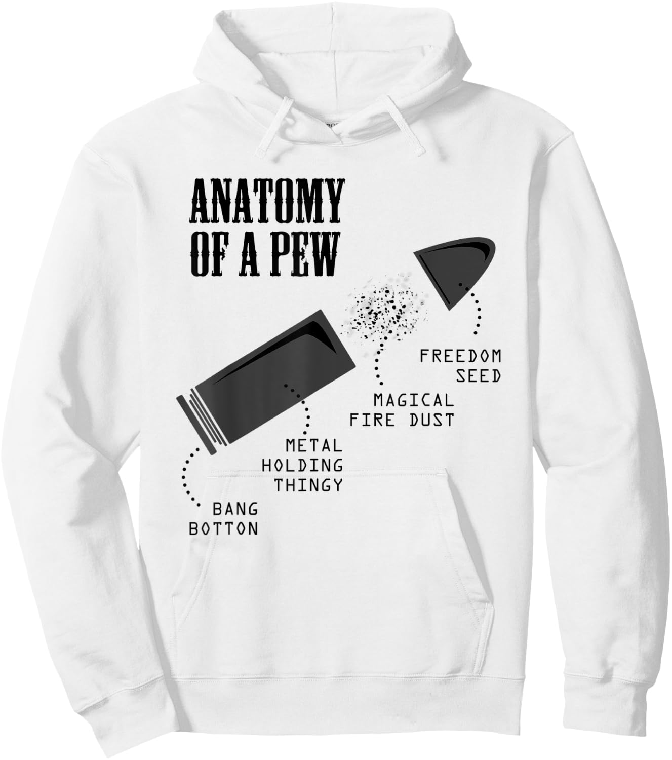 Anatomy Of A Pew | Funny Gun Weapon Bullet-Proof Men Hoodie - Hoodie | White