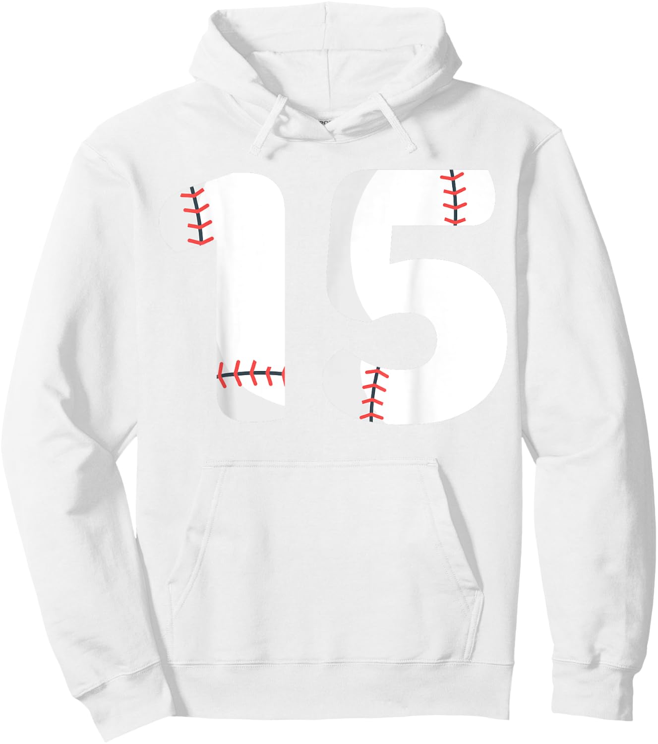 Number #15 BASEBALL Team Shirt - 15 Pitcher Batter Hoodie - Hoodie | White