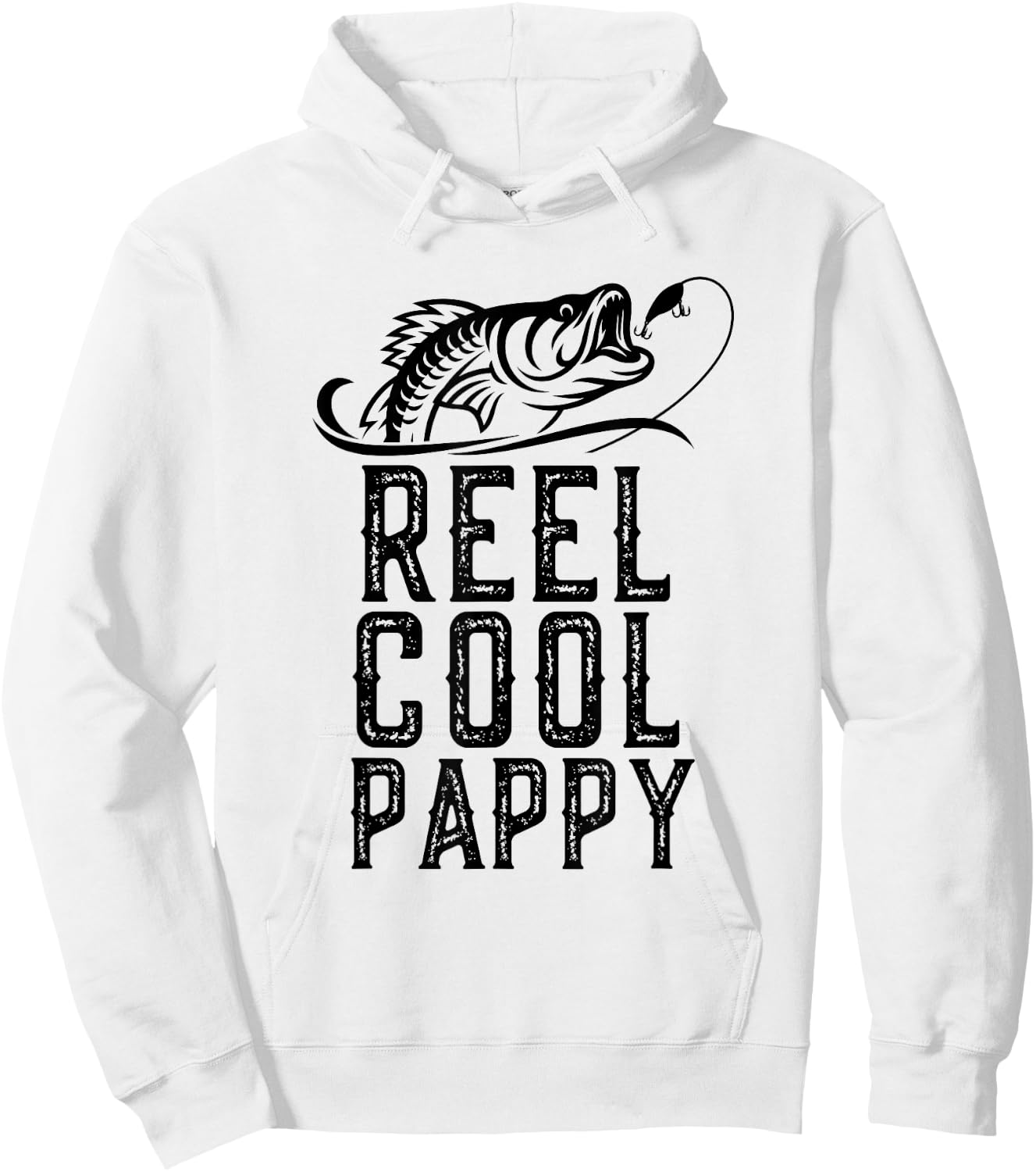 Reel Cool Pappy Fishing Fisherman Funny Grandpa Retro Hoodie - Hoodie | White