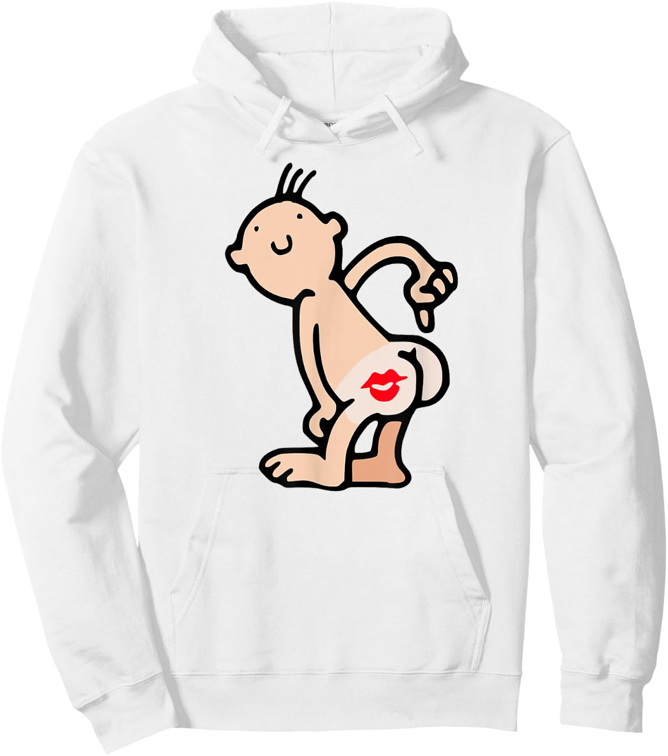 Just Kiss My Ass Shirt Big Red Kisser On My Butt Hoodie - Hoodie | White