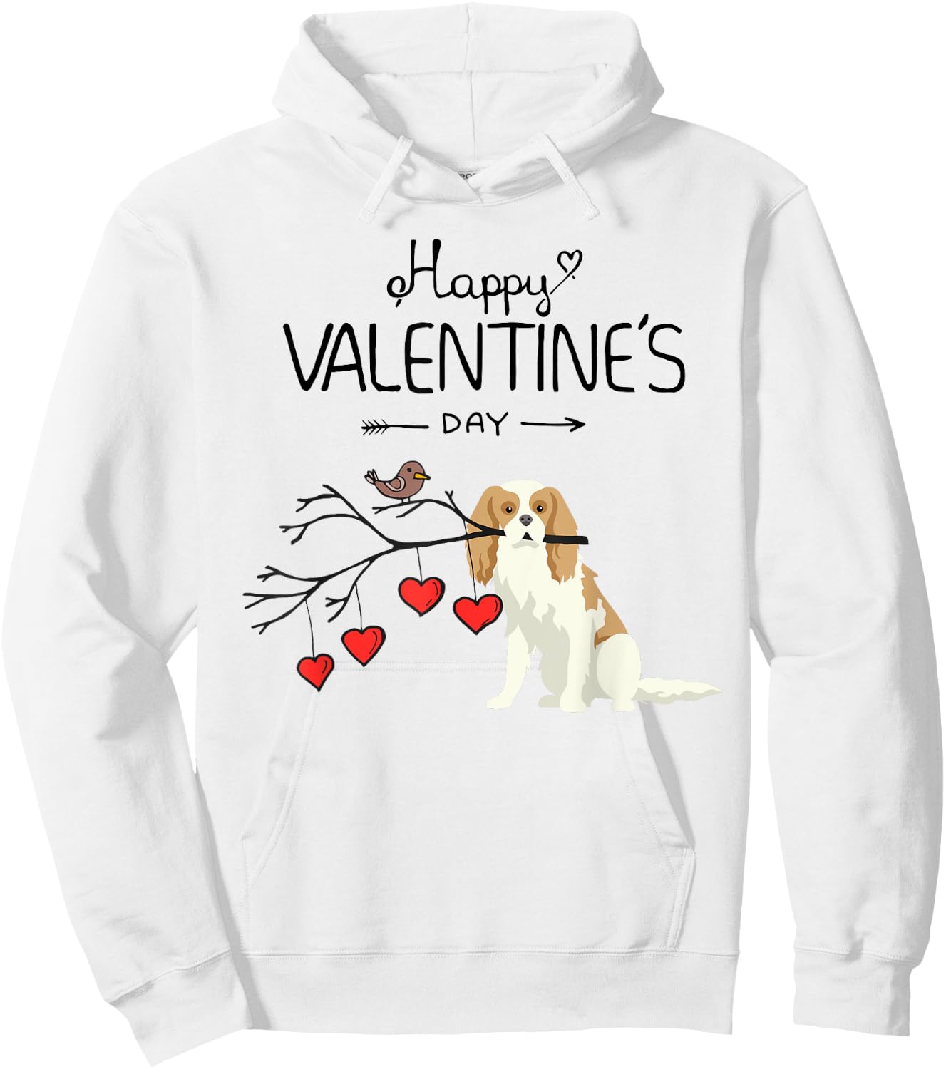 My Cavalier King Charles Dog Is My Valentines Day Women Girls Kids Hoodie - Hoodie | White