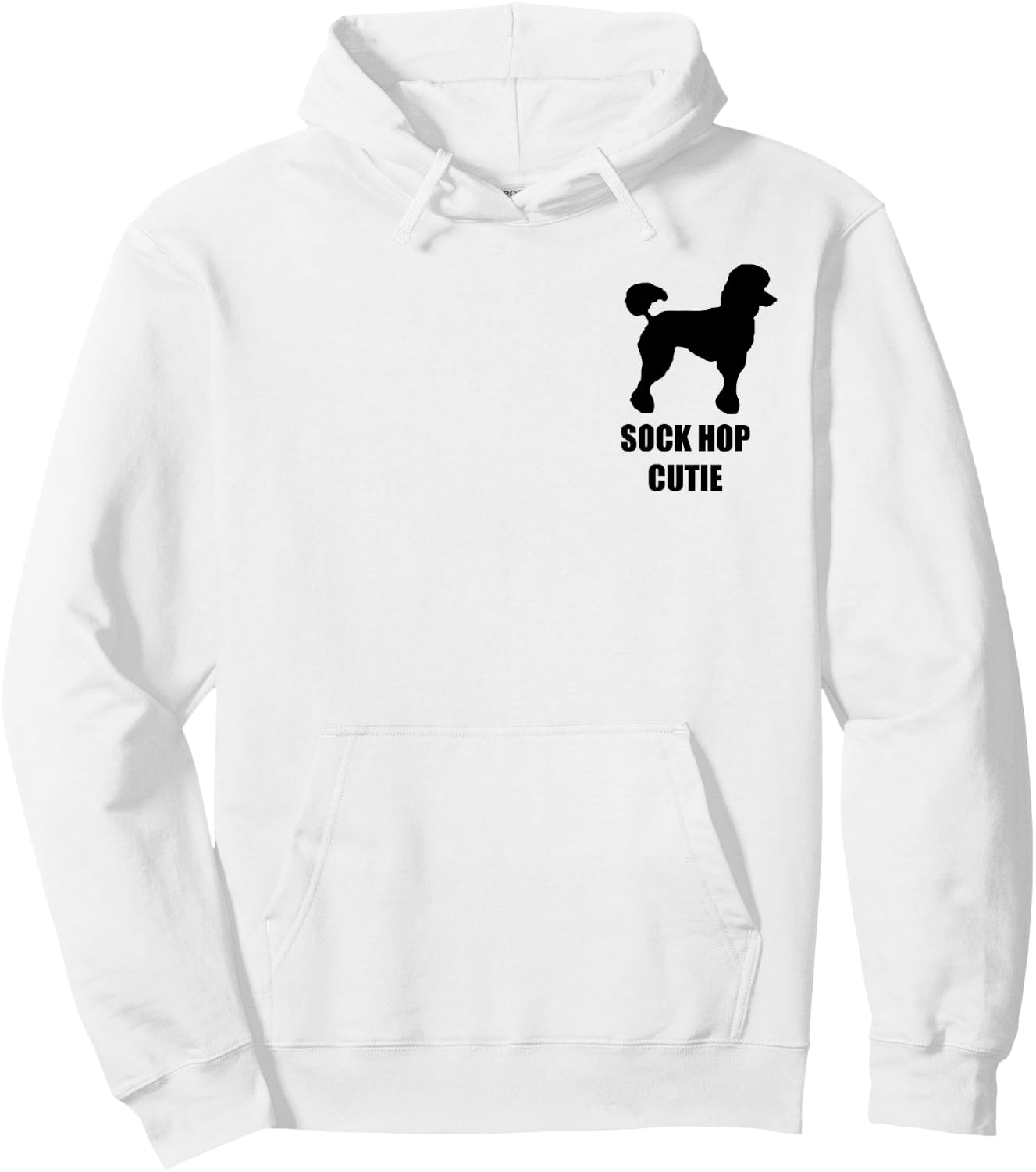 Sock Hop Cutie 50's Costume Shirt Black Poodle Hoodie - Hoodie | White