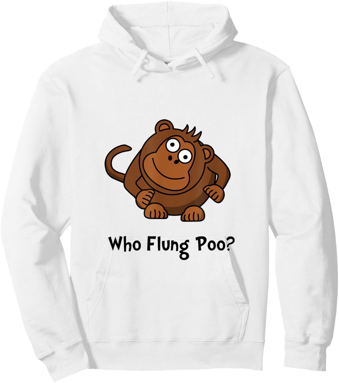 Monkey Flung Poo Funny Hoodie - Hoodie | White