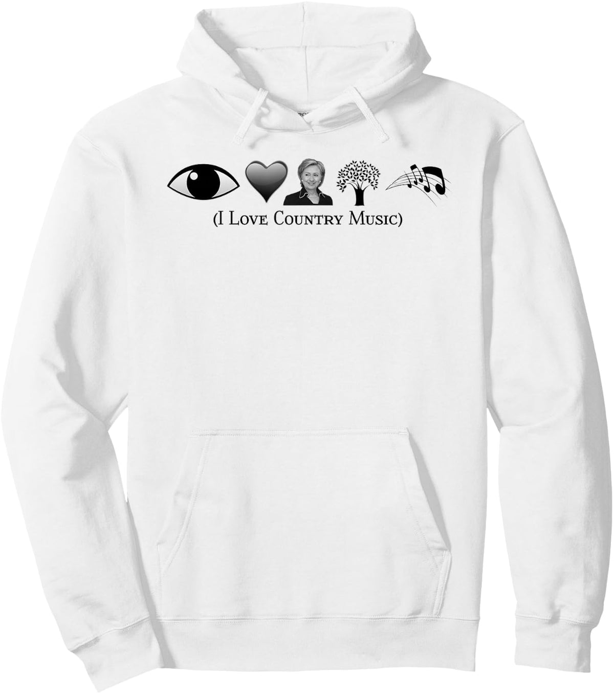 I Love Country Music Political Gag Funny Fan Hoodie - Hoodie | White