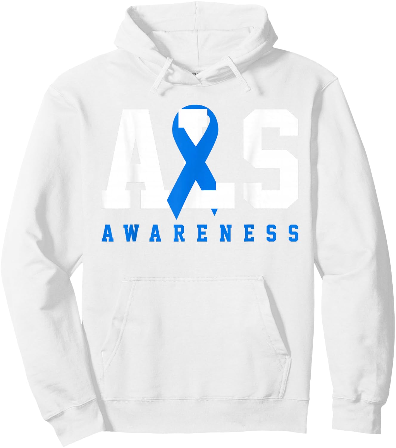 ALS Blue Ribbon ALS Awareness Gift Hoodie - Hoodie | White
