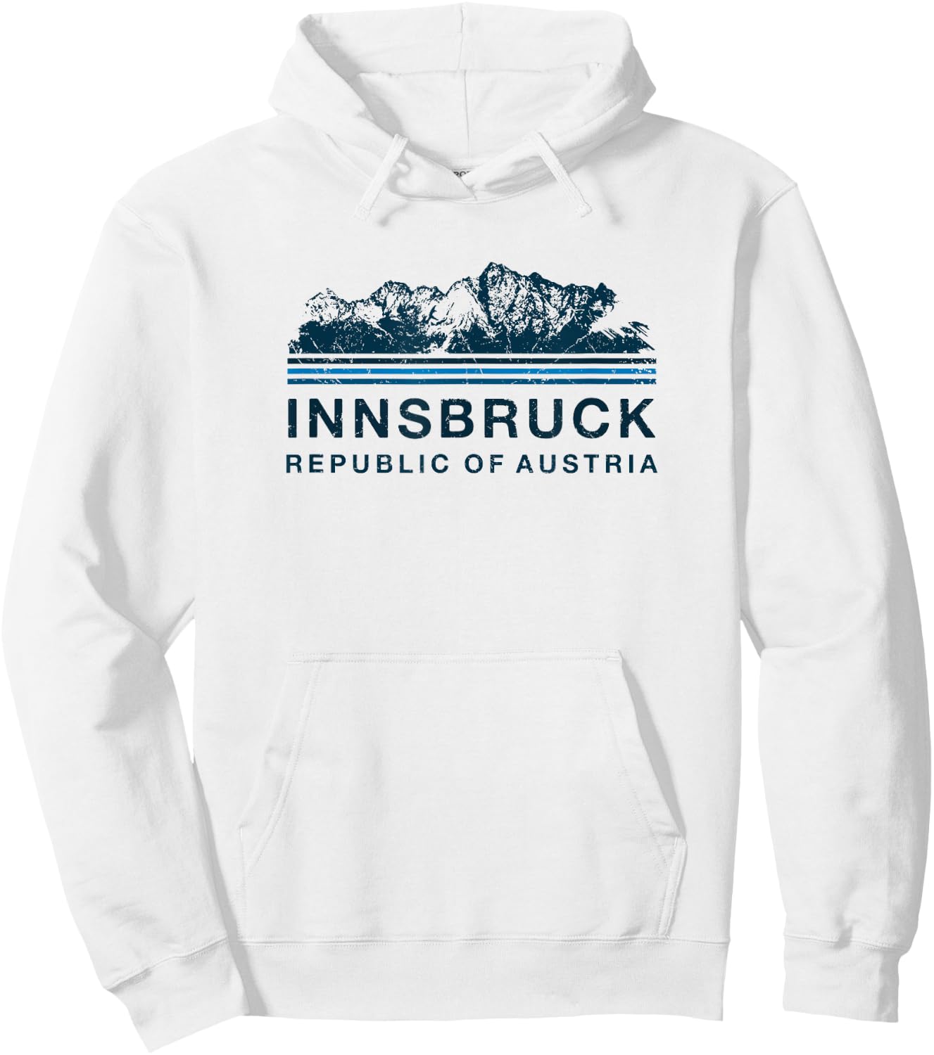 Innsbruck Austria Mountains Austrian Skiing Vintage Hoodie - Hoodie | White