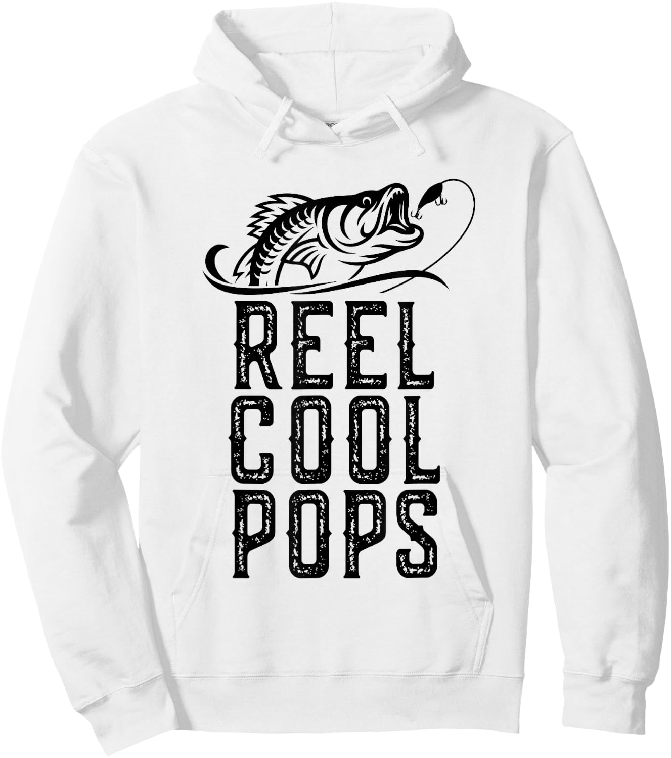 Reel Cool Pops Fishing Fisherman Funny Grandpa Retro Hoodie - Hoodie | White