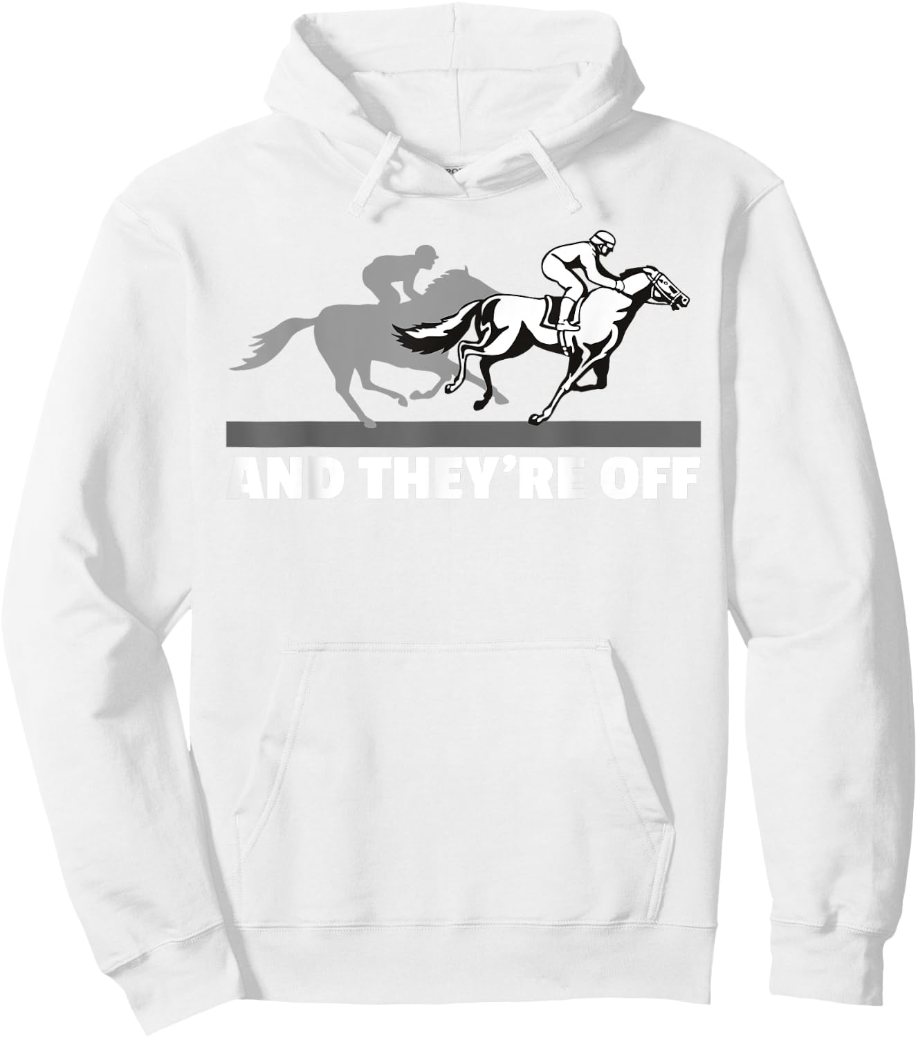 Horse Racing Shirts - And They're Off Horse Racing Hoodie - Hoodie | White